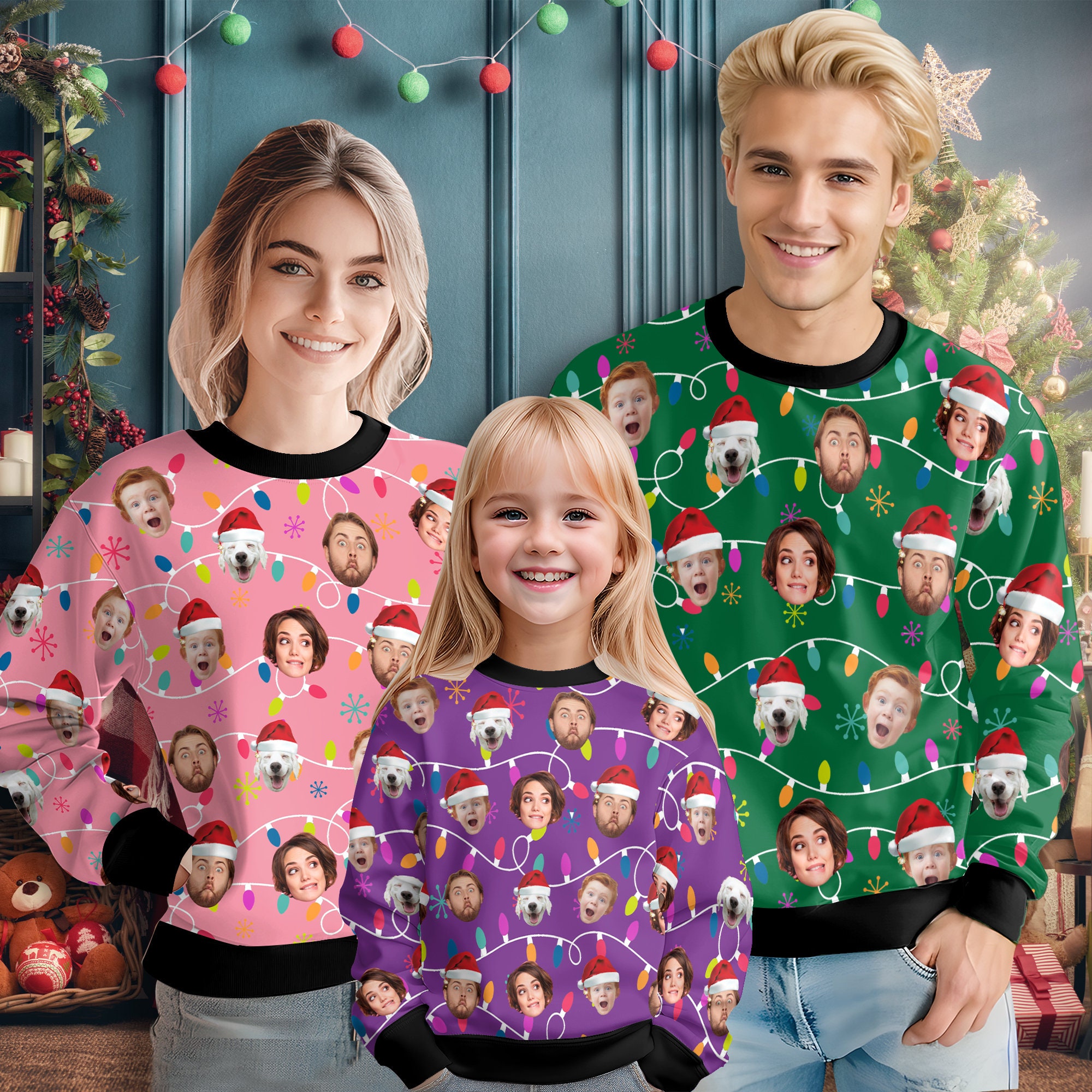 Personalized Face Ugly Christmas Sweater: Custom Photo Xmas Gift