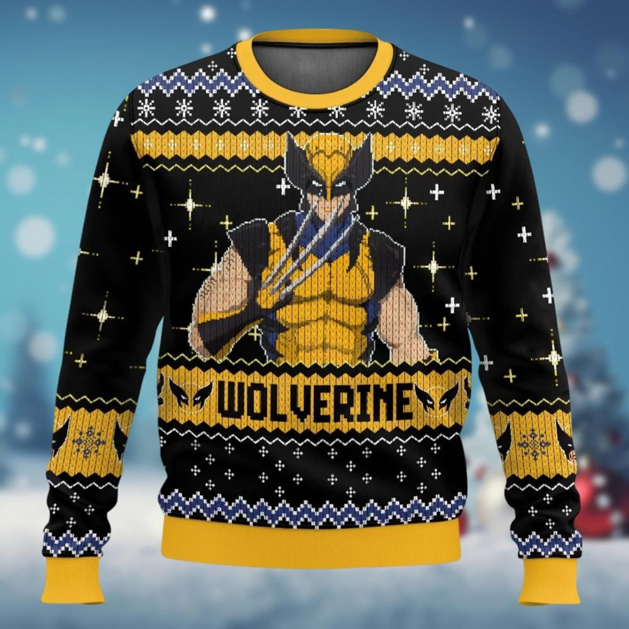 Christmas Wolverine Ugly Sweater, Funny Logan Holiday Sweater, Superhero Xmas Sweater, Sweaters For Men, Vacation Gift, Christmas Party