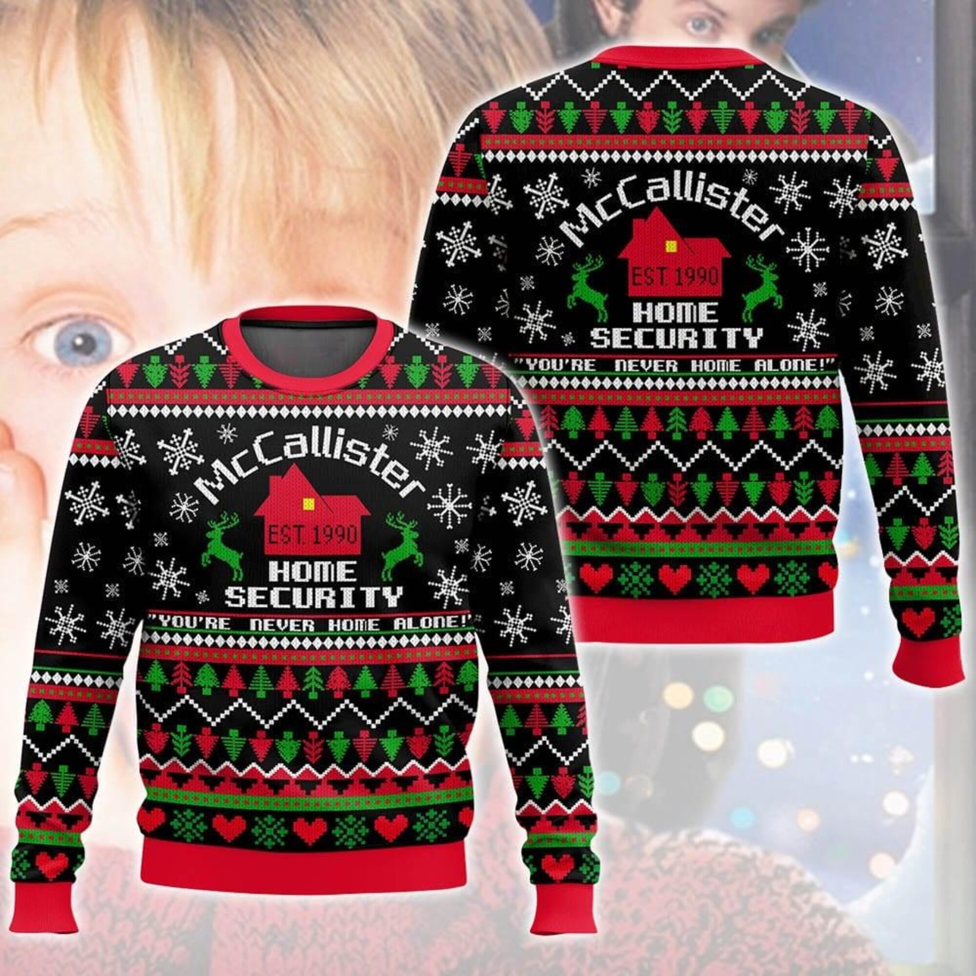 McCallister Home Security Christmas Ugly Sweater, Home Alone Ugly Sweater, Kevin McCallister Wet Bandits Sweater, Christmas Gift