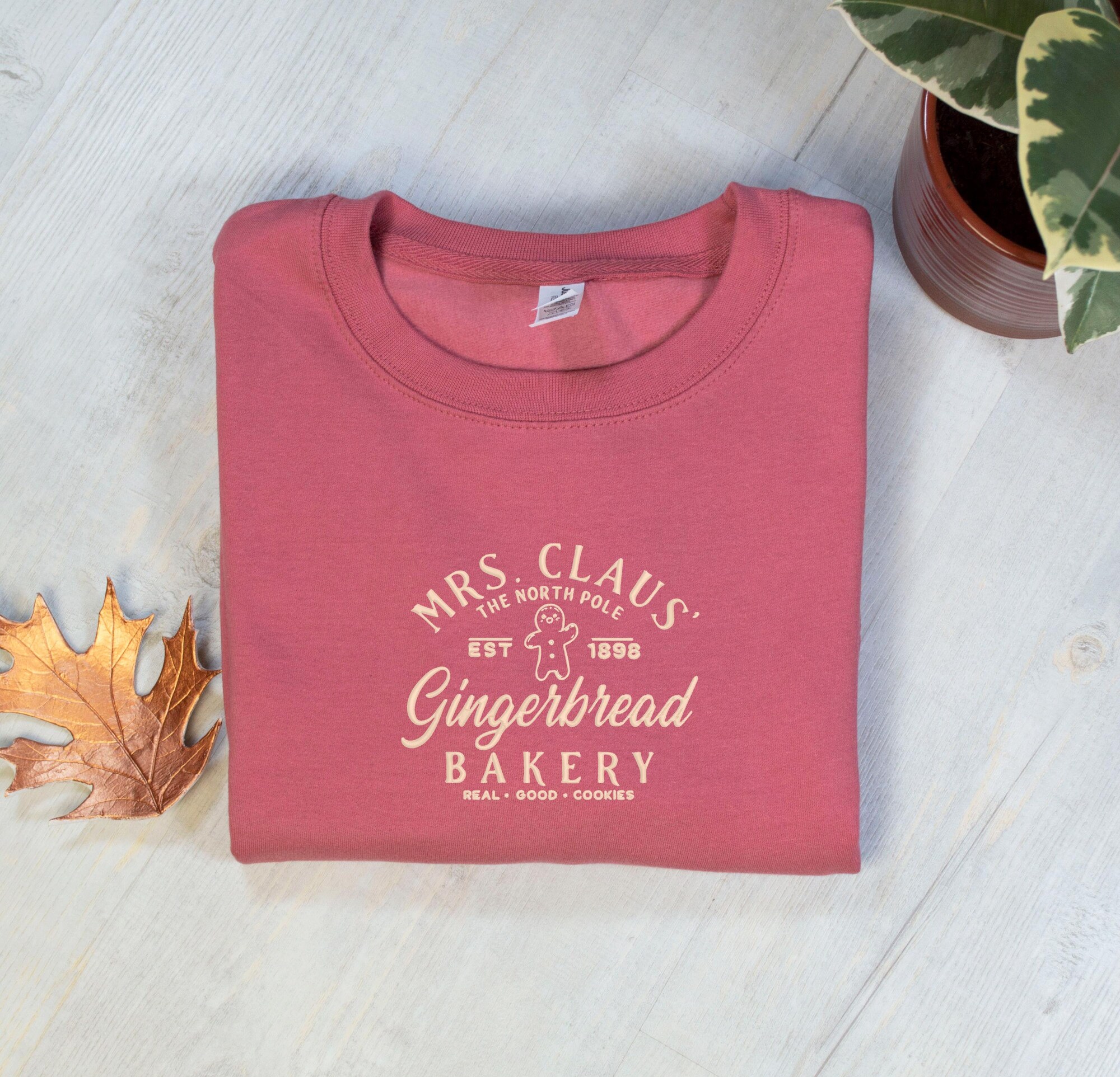 Embroidered Sweatshirt, Christmas Gingerbread Sweatshirt, Mrs Claus Sweatshirt, North Pole Embroidery Crewneck Christmas Gift For Her