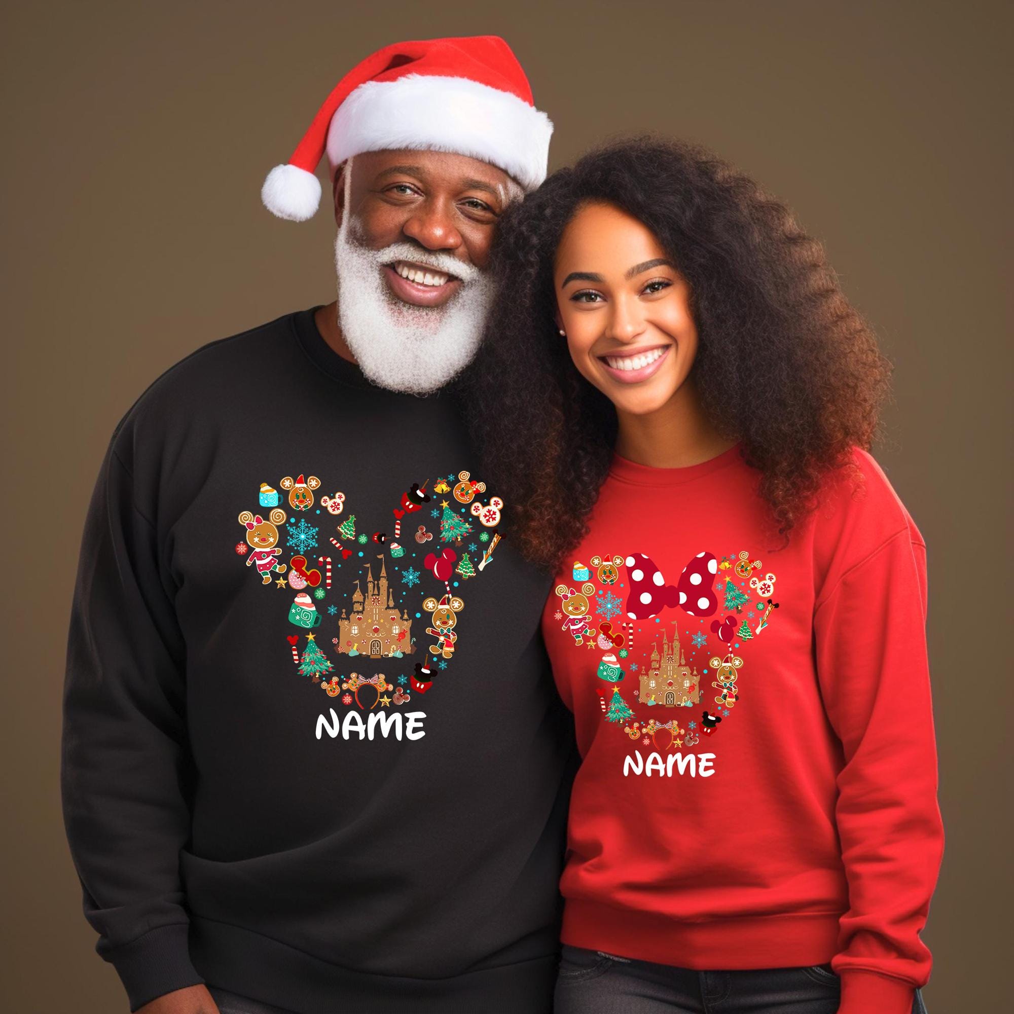 Customized Disney Christmas Sweater, Christmas Gifts, Xmas Disney Trip, Christmas Couples Matching Sweaters, Personalized Xmas Gift