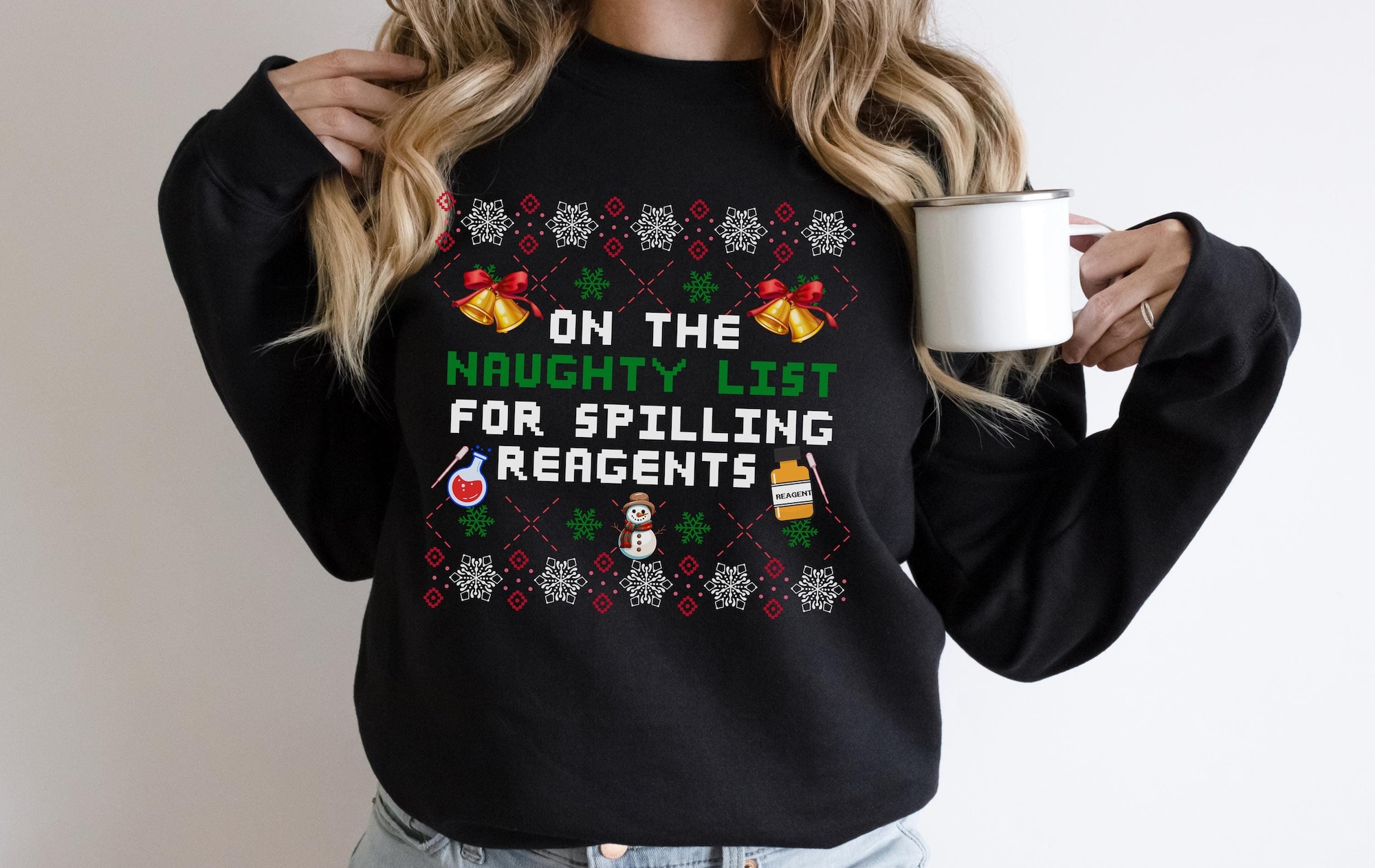 Ugly Laboratory Tech Christmas Sweater, Christmas Sweater for Lab Techs, Chemistry Ugly Xmas sweater, Chemistry Tech Holiday Sweater,