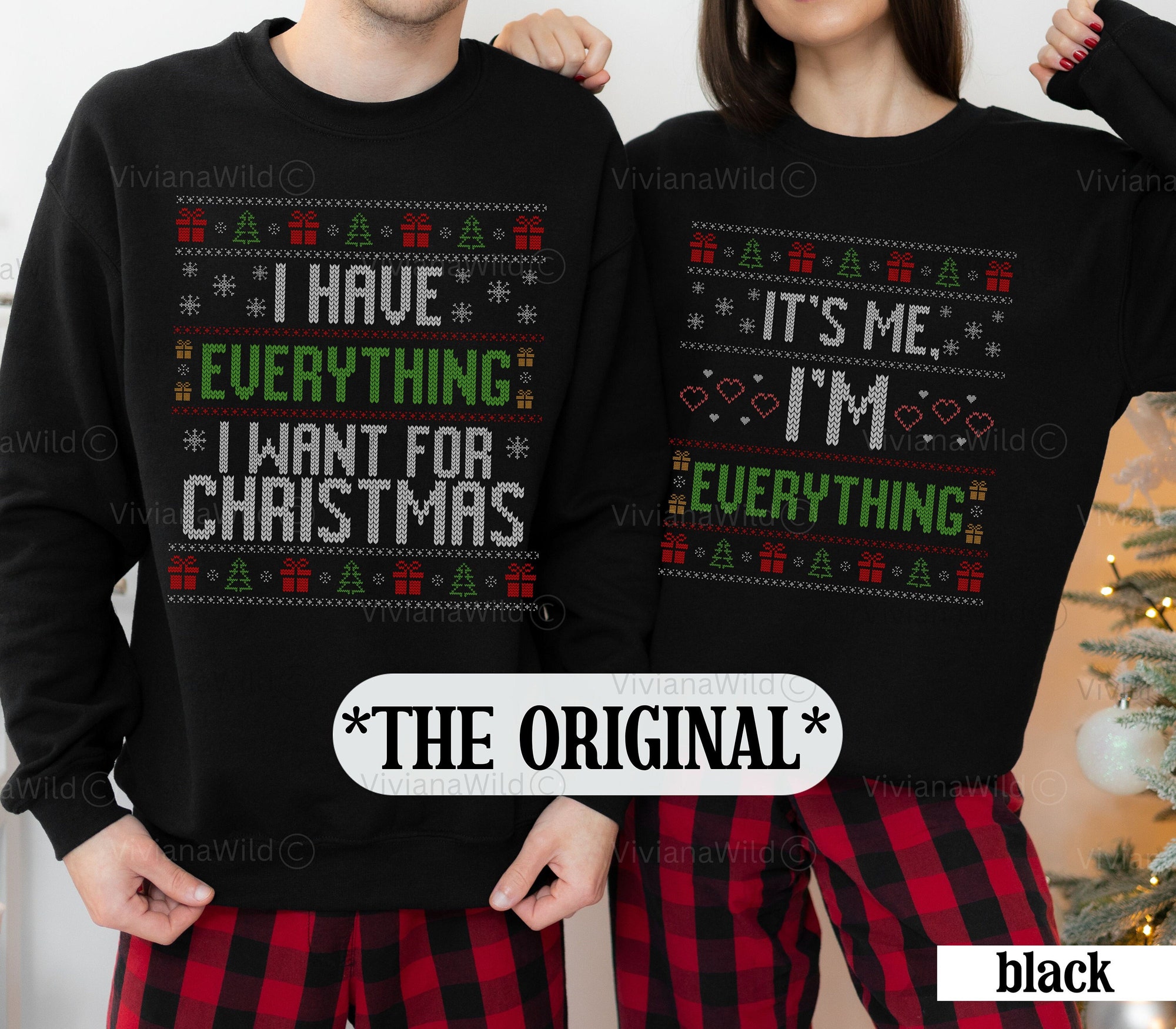 Ugly Christmas Sweater Couple, Funny Ugly Matching Christmas Sweater, I Have Everything I Want Couples Christmas Sweater, Funny xmas gift