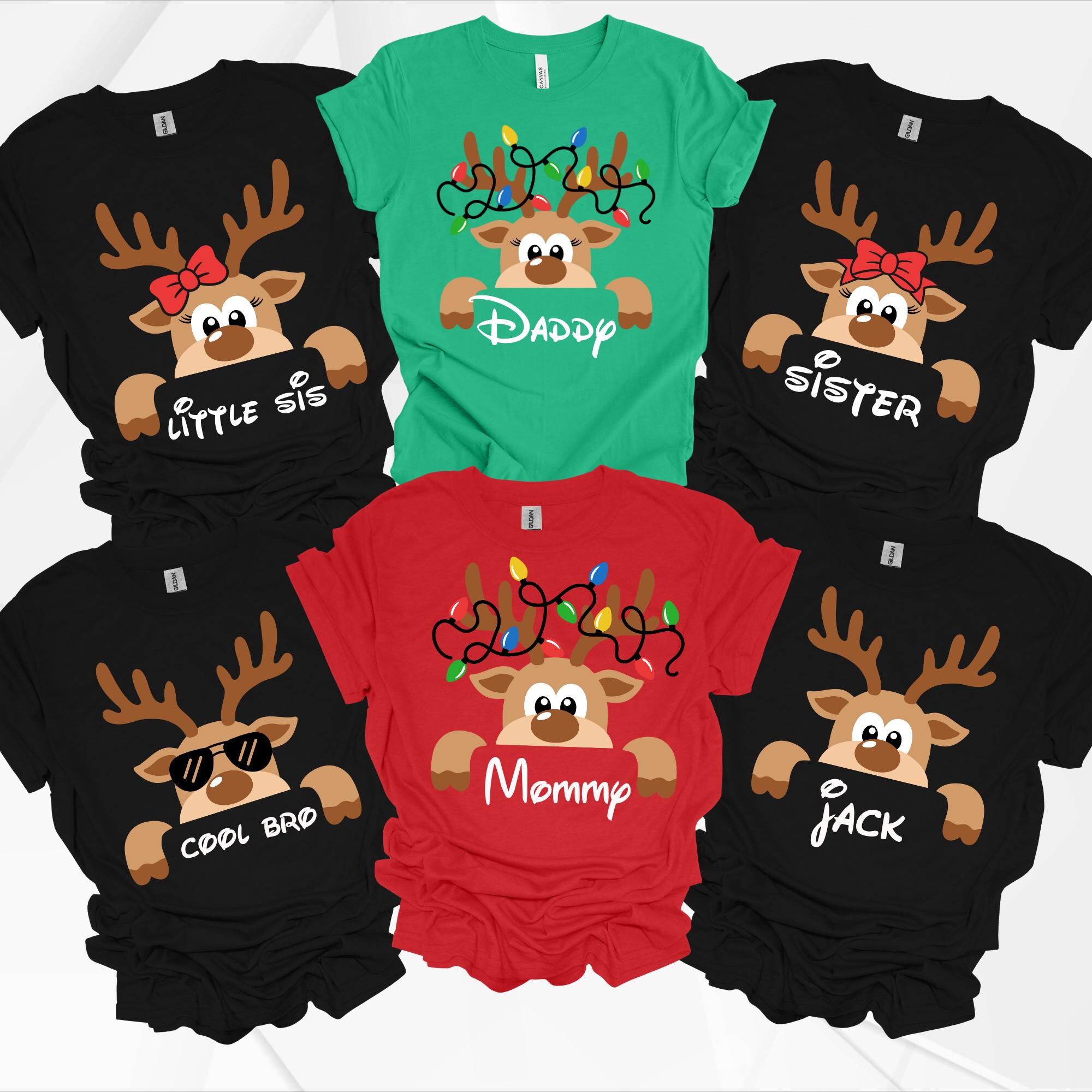 Reindeer Christmas Family Matching Family Shirts, Custome Group Shirts,Matching Christmas Shirts, Christmas Tee, Christmas Family Shirts