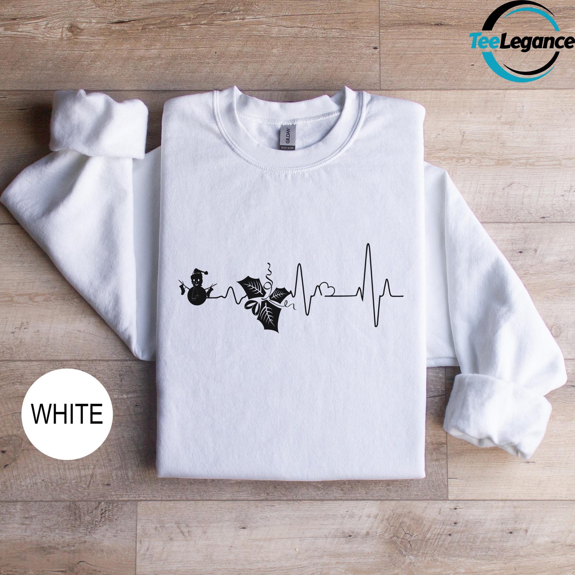 il_2000xN.6325820872_dvwj-1.jpg Heartbeat Christmas Sweatshirt, Christmas Nurse Sweatshirt, Snowman Sweatshirt, Nurse Christmas Hoodie