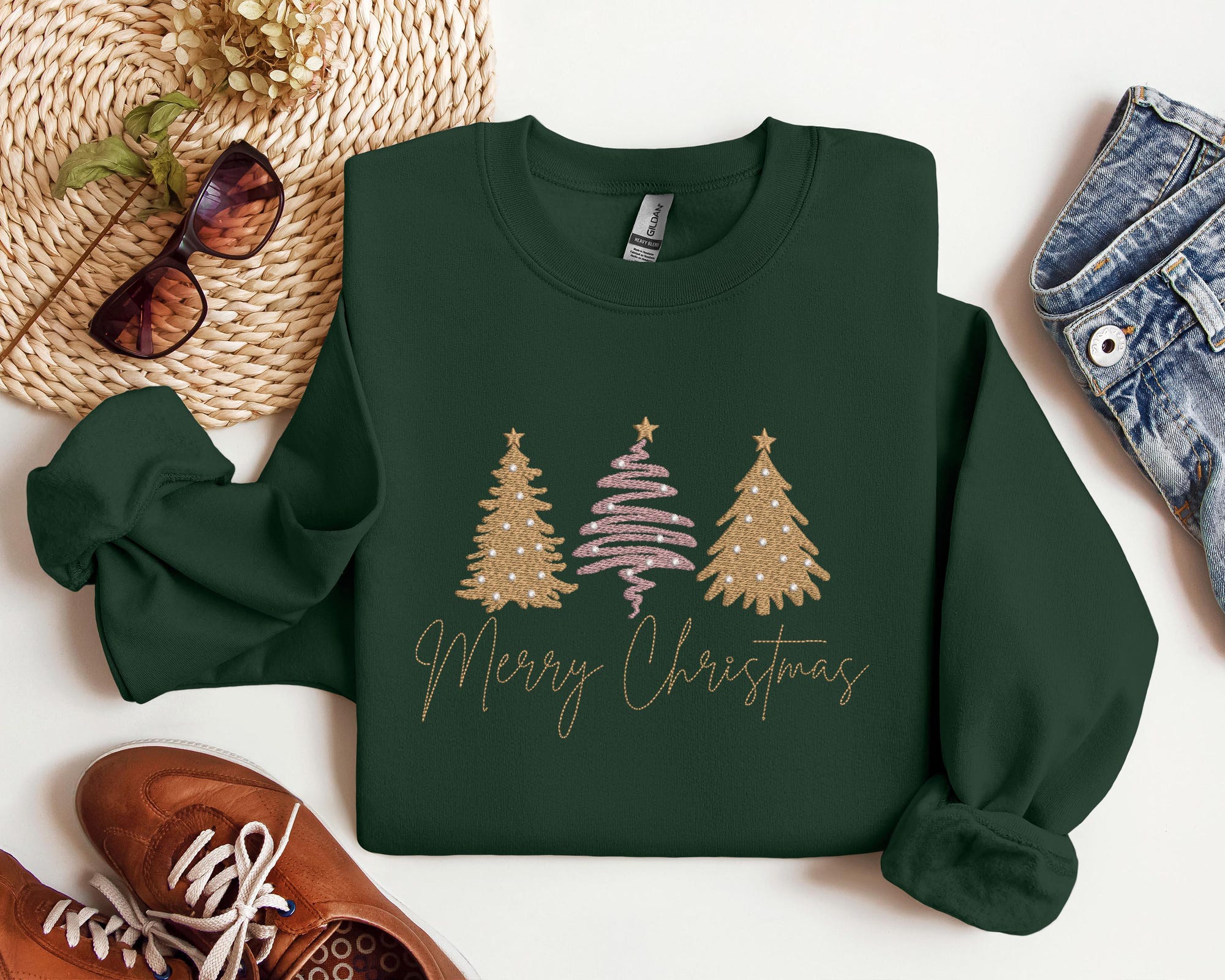 il_2000xN.6327297290_3p76-2.jpg Embroidered Merry Christmas Sweatshirt, Embroidered Merry And Bright Christmas Shirt, Christmas Tee, Merry Christmas, Merry And Bright