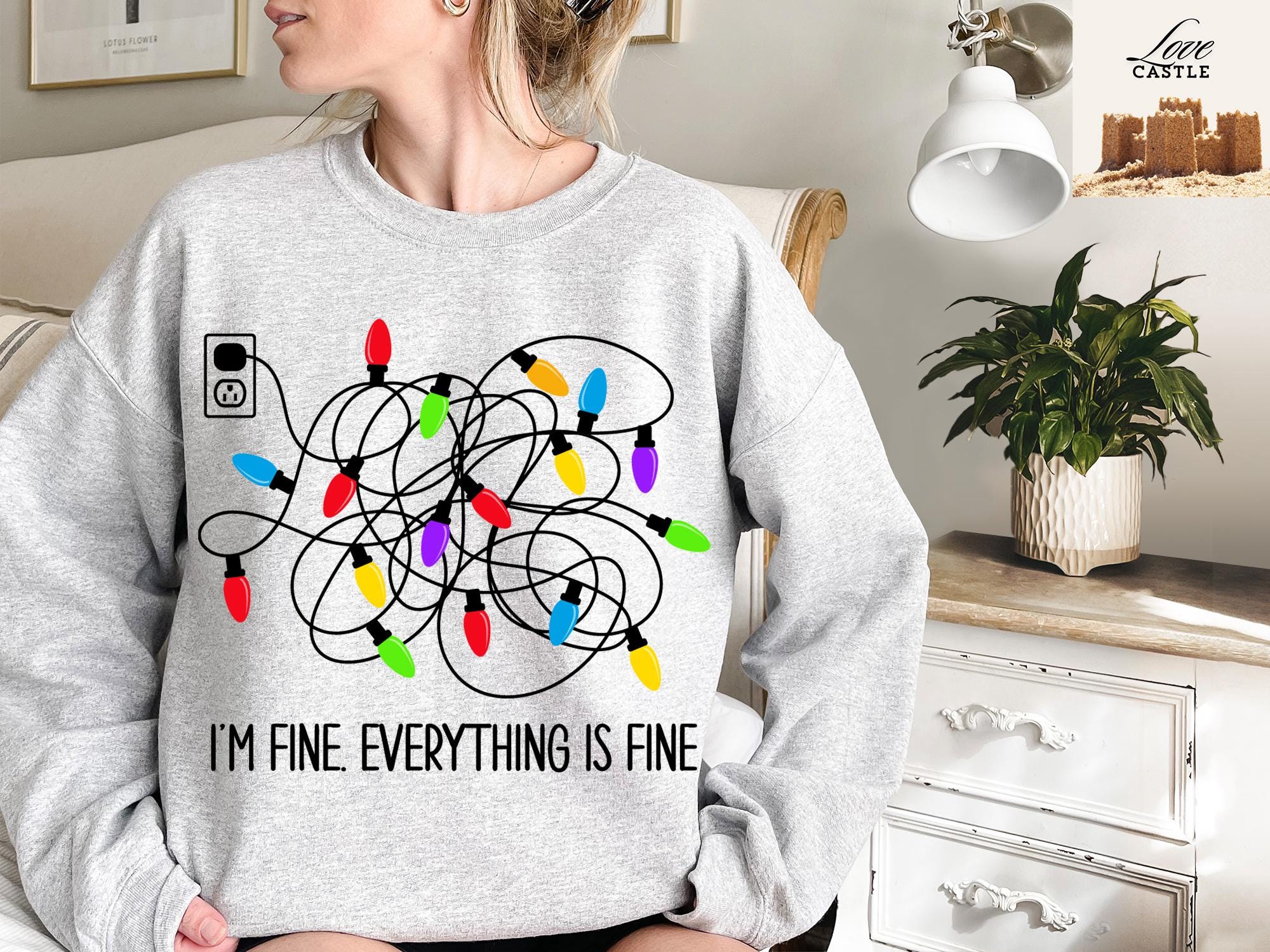 il_2000xN.6327394551_4l08-1.jpg I'm Fine Everything Is Fine Sweatshirt - Christmas Sweatshirt, Sweatshirts Family, Christmas Sweatshirt Women, Christmas Lights Sweatshirt