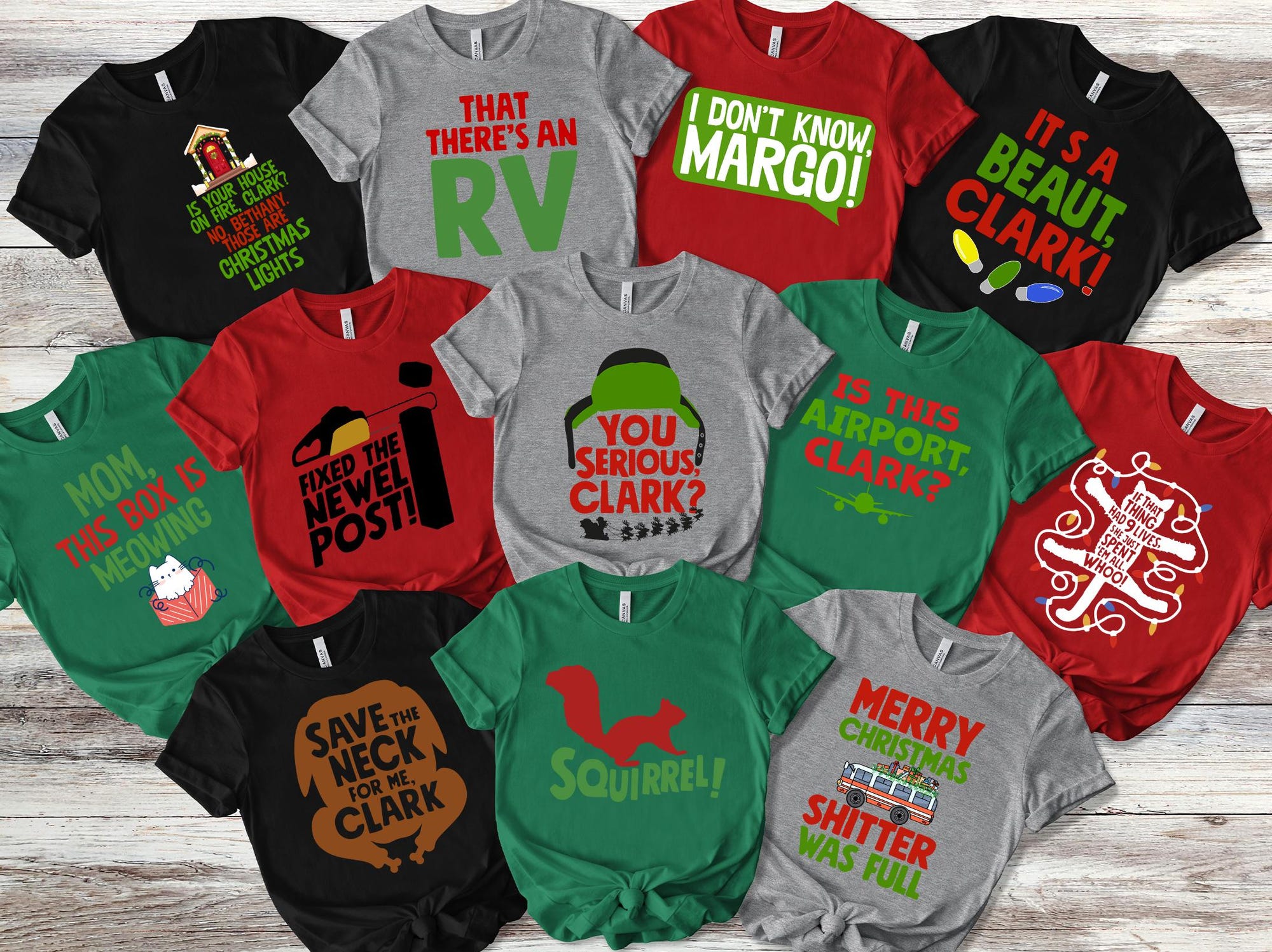 27 Quotes National Lampoon’s Christmas Vacation T-Shirts | Funny Holiday Movie Quotes | Griswold Family Christmas Tees,Family Matching Shirt