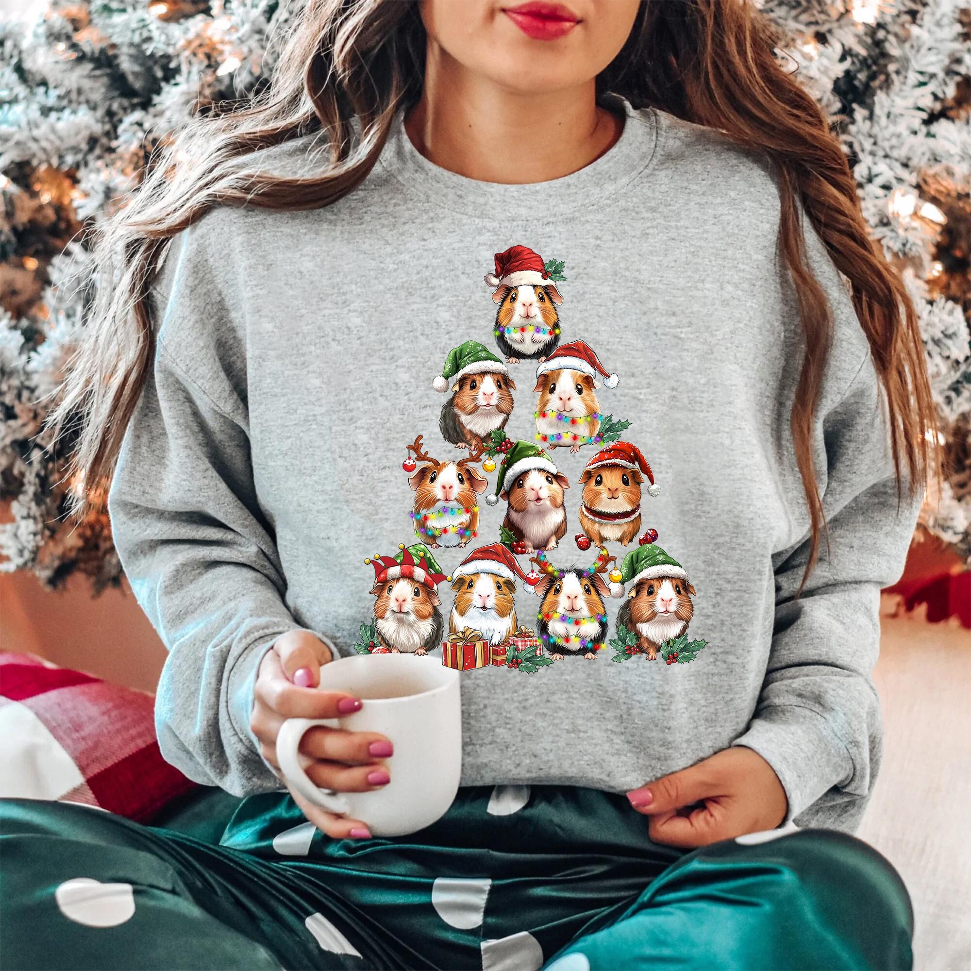 Guinea Pigs Christmas Tree Sweatshirt, Guinea Pigs Christmas Shirt, Merry Pigmas Sweatshirt, Christmas Guinea Pig Gift