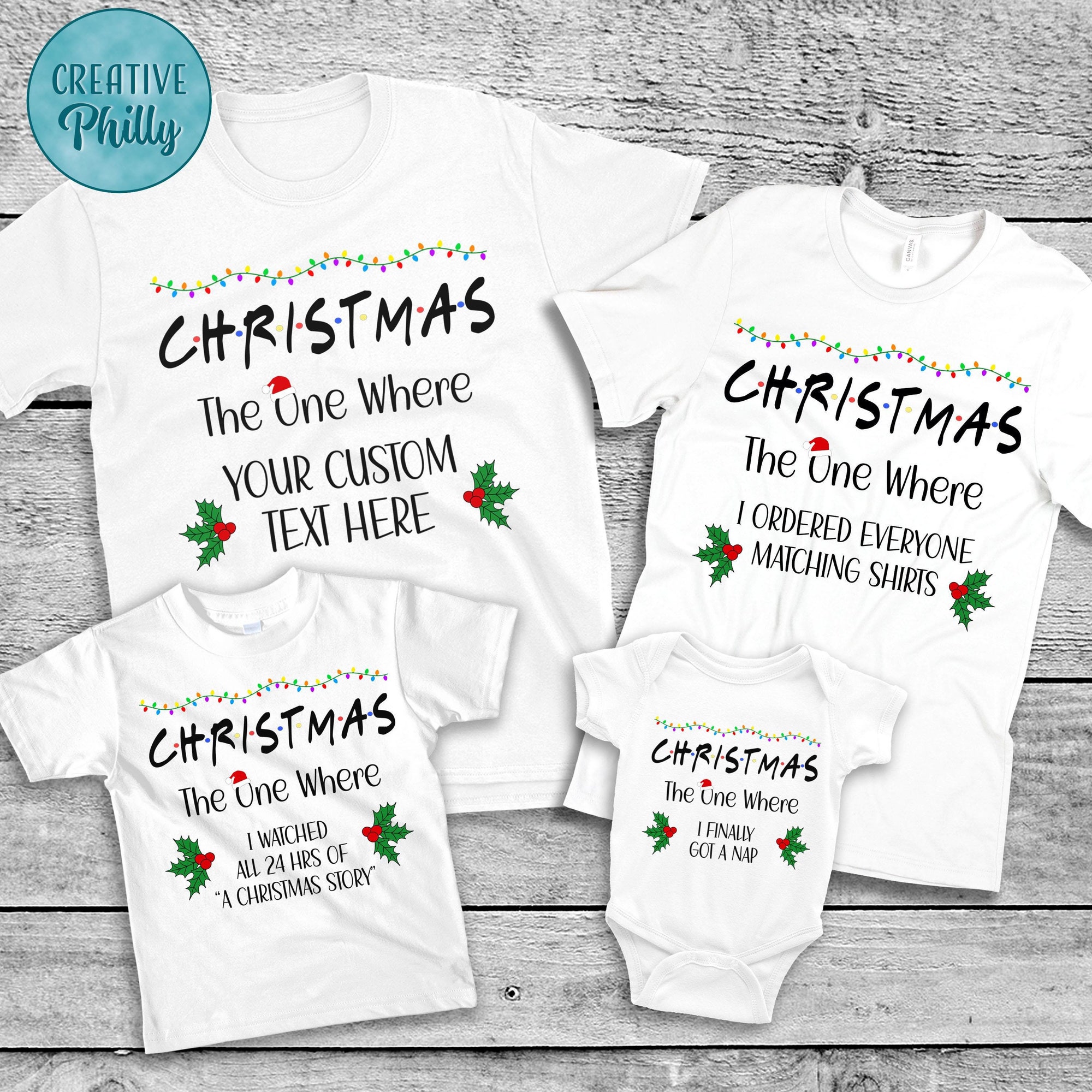 Personalized Friends TV Show Christmas Shirt Custom Christmas shirt Christmas superlatives Matching Family Christmas shirt Funny Group shirt