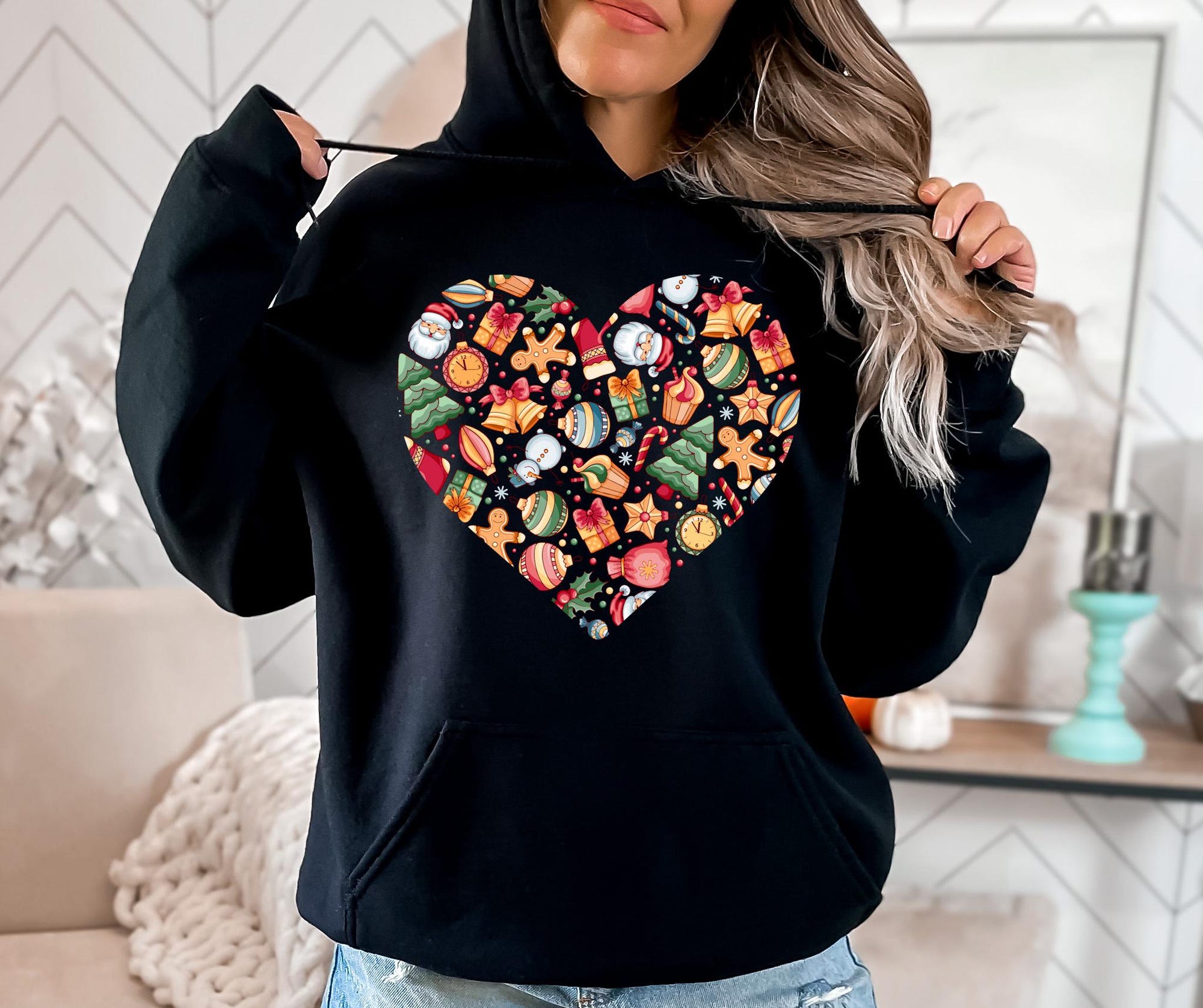 Christmas Love Hoodie, Holiday Sweatshirt for Women, Christmas Sweatshirt, Winter Sweatshirt, Christmas Sweatshirt, Christmas Gift Hoodie