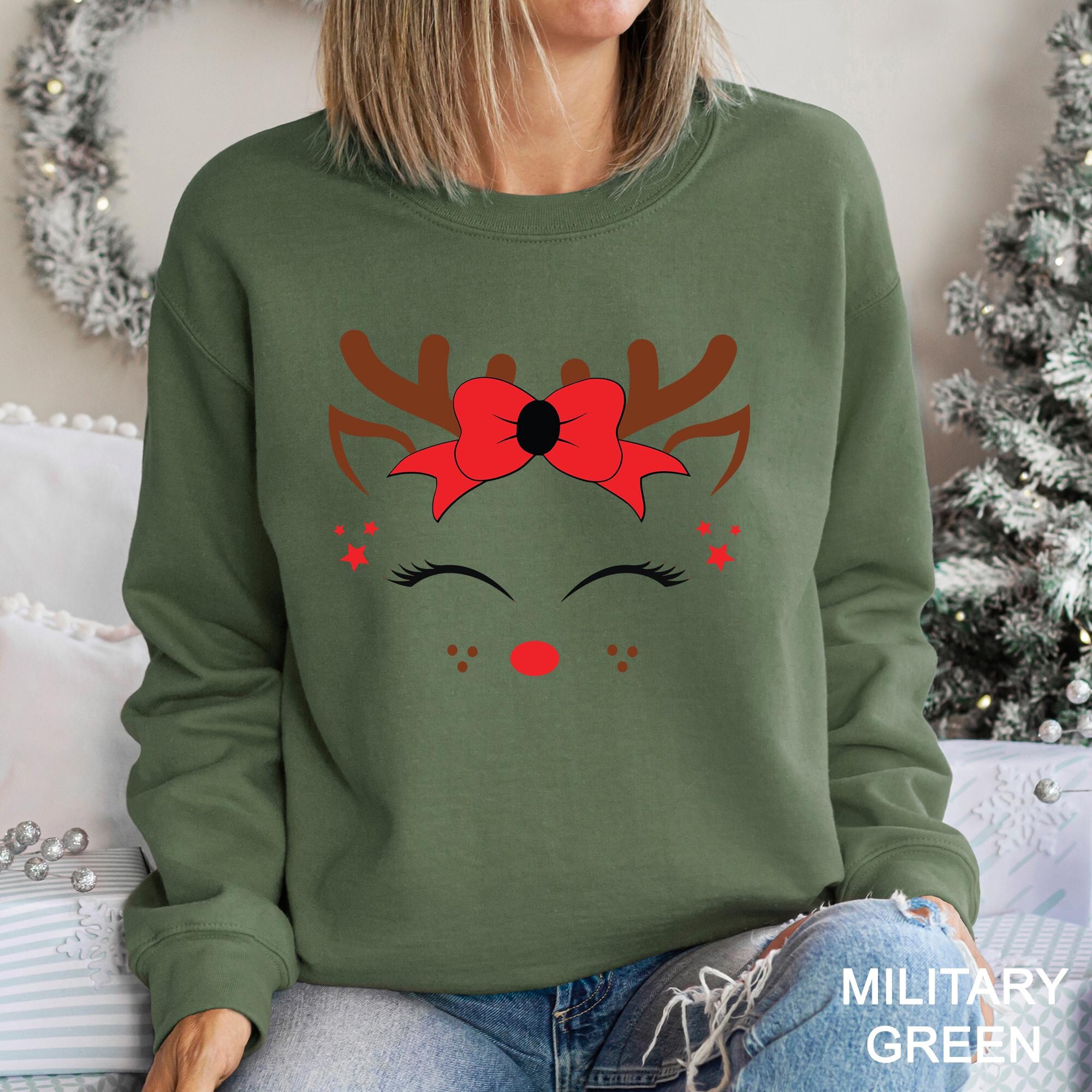 il_2000xN.6333450414_buza-1.jpg Cute Reindeer Face Christmas Sweatshirt, Cozy Family Christmas Sweatshirt, Funny Christmas Sweatshirt, Reindeer Sweatshirt, 140446