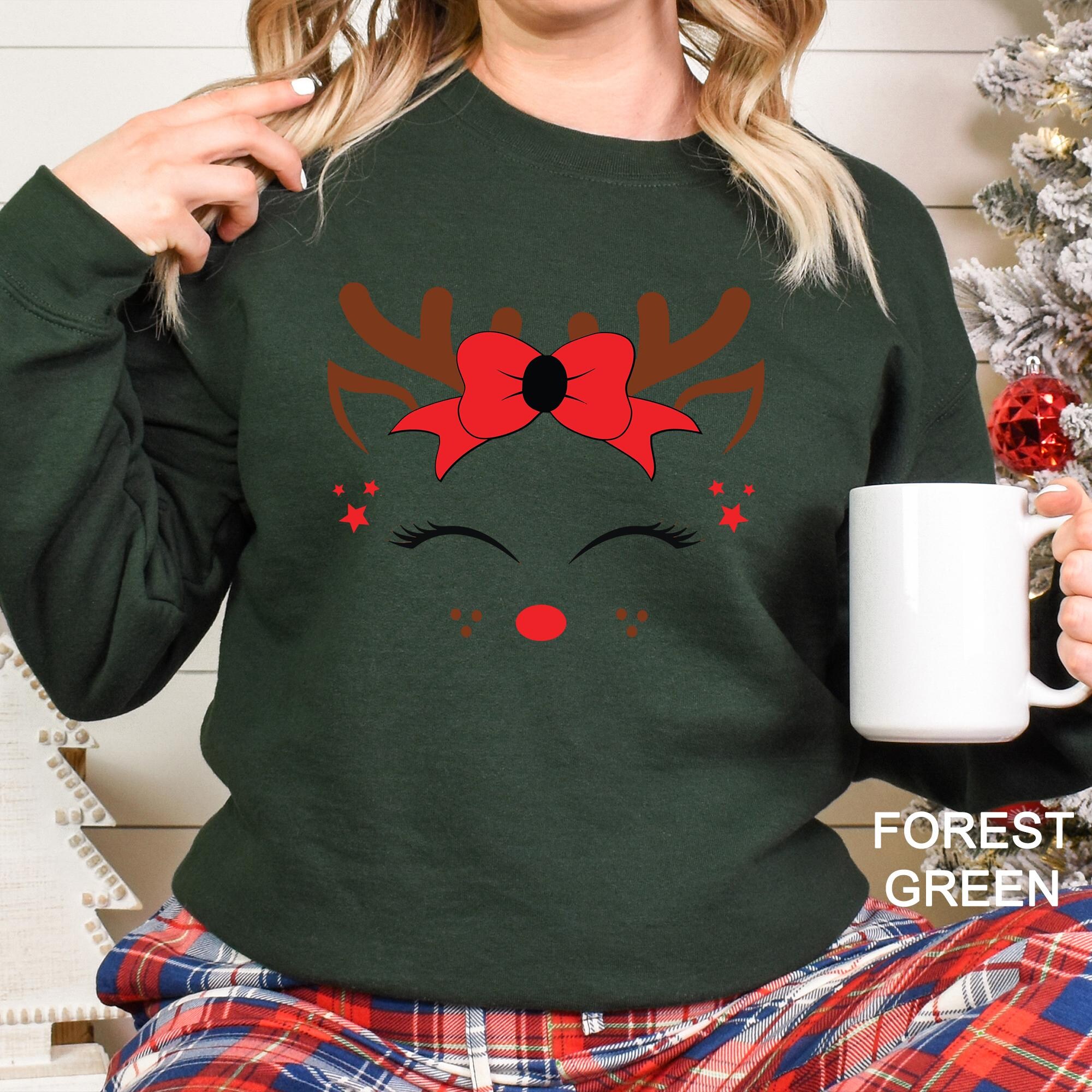 il_2000xN.6333450590_k2tm-1.jpg Cute Reindeer Face Christmas Sweatshirt, Cozy Family Christmas Sweatshirt, Funny Christmas Sweatshirt, Reindeer Sweatshirt, 140446