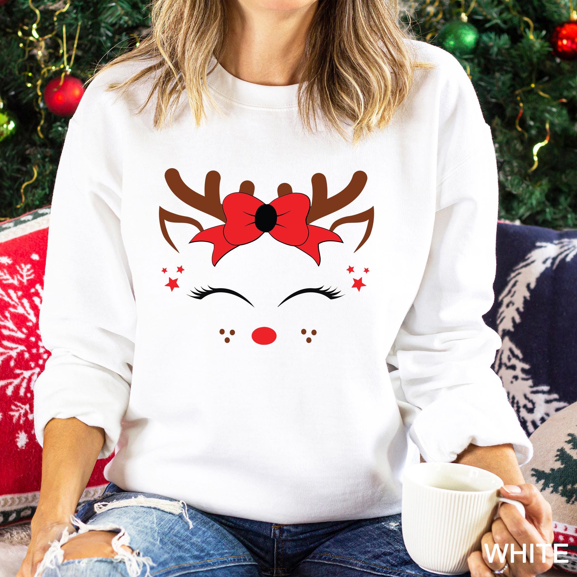 il_2000xN.6333450906_e5p3-1.jpg Cute Reindeer Face Christmas Sweatshirt, Cozy Family Christmas Sweatshirt, Funny Christmas Sweatshirt, Reindeer Sweatshirt, 140446