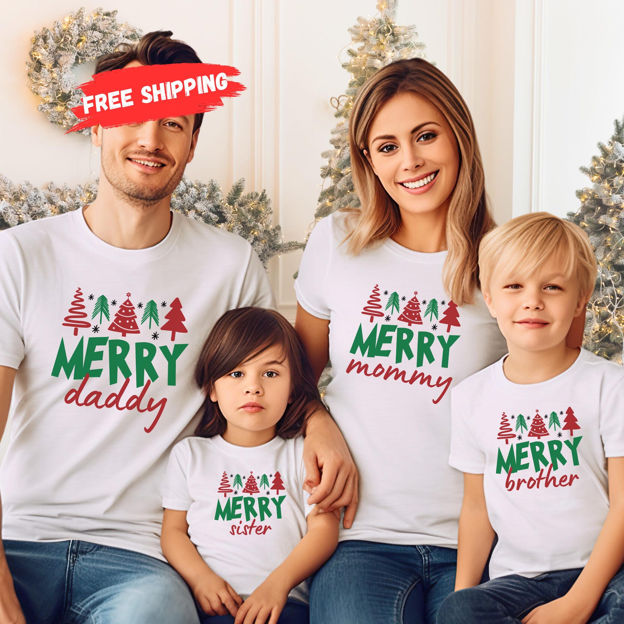 Christmas Family Shirt: Matching Family Christmas Shirts, Family Matching Outfits, Family Christmas Shirt, Merry Mama Merry Mini Merry Daddy