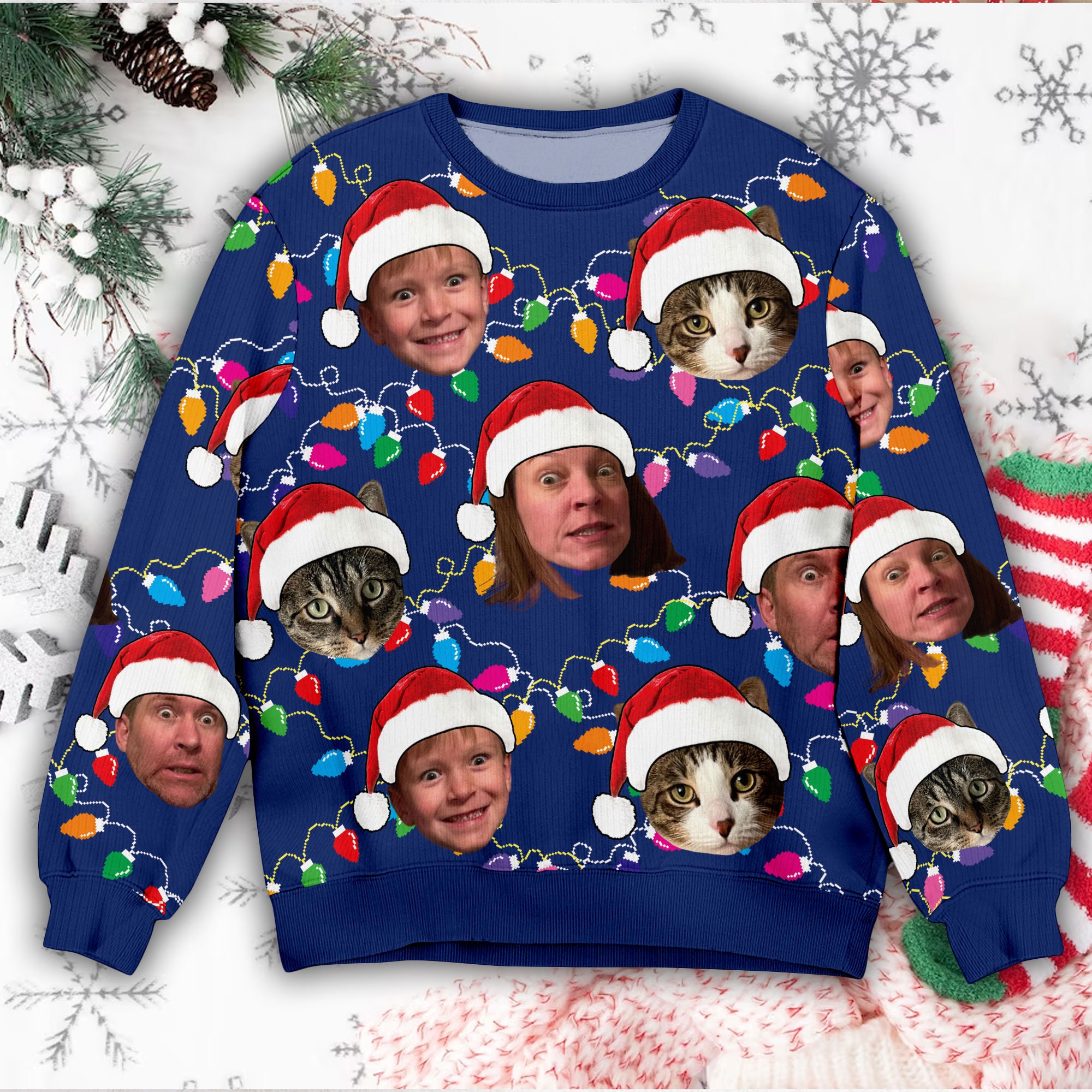 il_2000xN.6339958499_foqv-1.jpg Personalized Face Christmas Ugly Sweater, Family Photo Ugly Sweater, Ugly Christmas Pattern, Thanksgiving Gifts, Christmas Gift, Custom Face