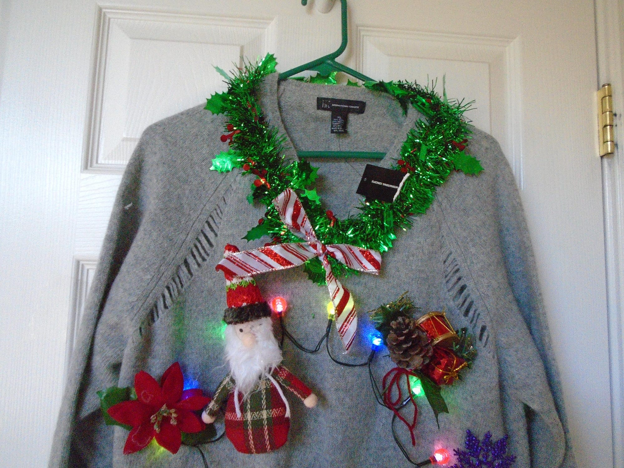 il_2000xN.6341696841_a0yi.jpg Ugly Christmas Sweater Ugly Tacky Xmas sweater size XL ugly Christmas sweater parties Lights up NEW Free Ship