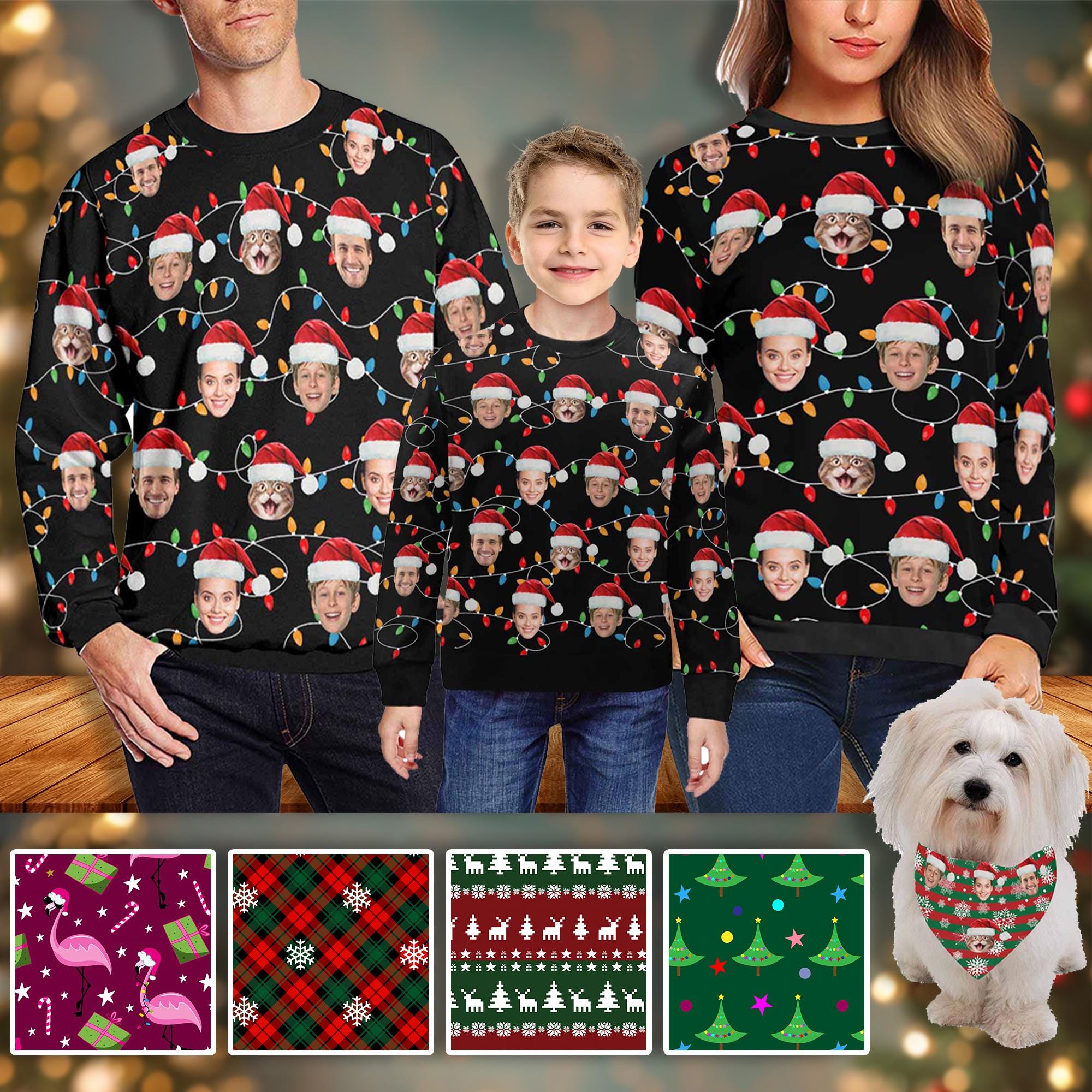 Custom Face Ugly Christmas Sweater: Personalized Photo Crewneck