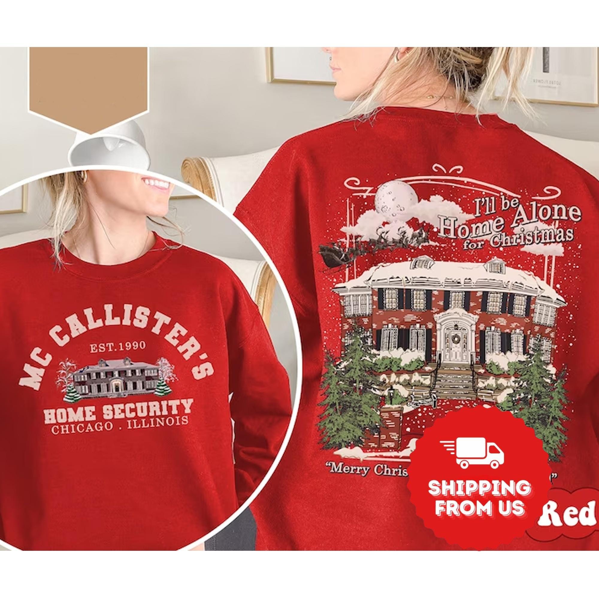 McCallister Home Security Christmas Sweatshirt, Home Alone Kevin Shirt, Vintage Christmas Tee, Holiday Crewneck Sweatshirt, Xmas Gift