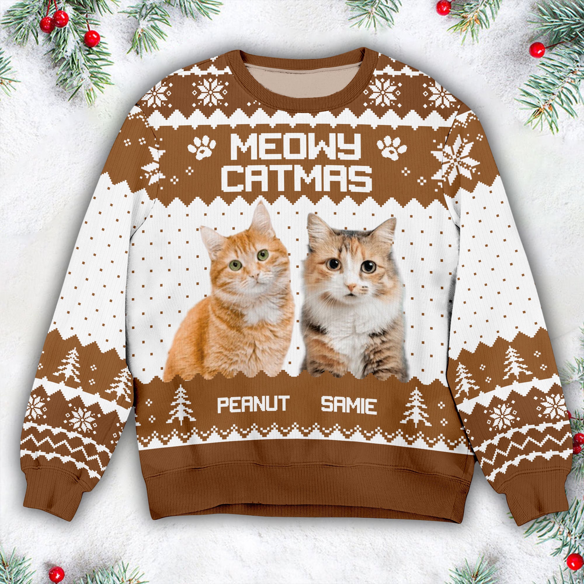 il_2000xN.6351170424_dre0-1.jpg Custom Photo Christmas Ugly Sweater, Meowy Catmas Ugly Sweater, Thanksgiving Gifts, Christmas Gift, Gift For Cat Lovers, Cat Mom, Cat Dad