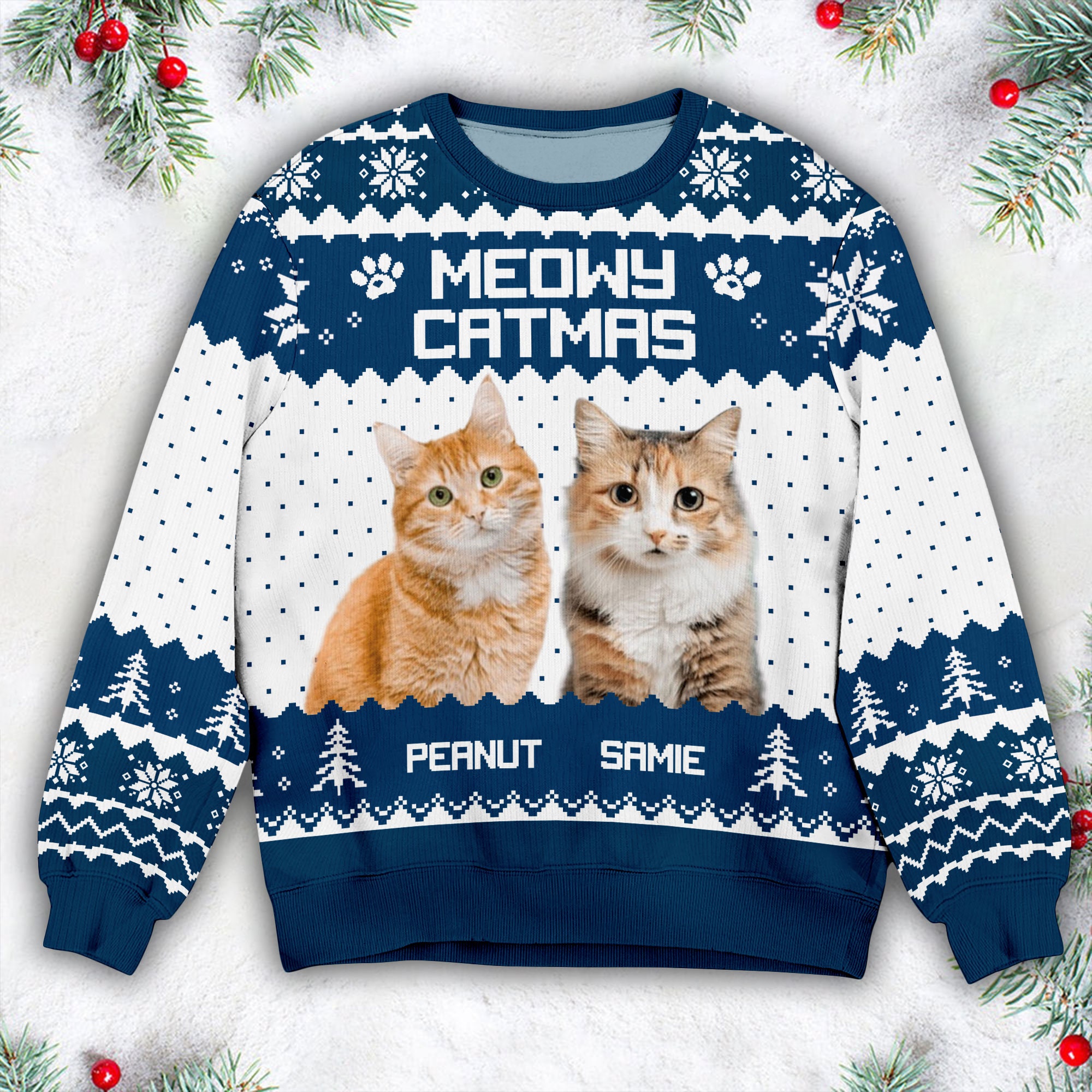 il_2000xN.6351170426_bcj9-1.jpg Custom Photo Christmas Ugly Sweater, Meowy Catmas Ugly Sweater, Thanksgiving Gifts, Christmas Gift, Gift For Cat Lovers, Cat Mom, Cat Dad