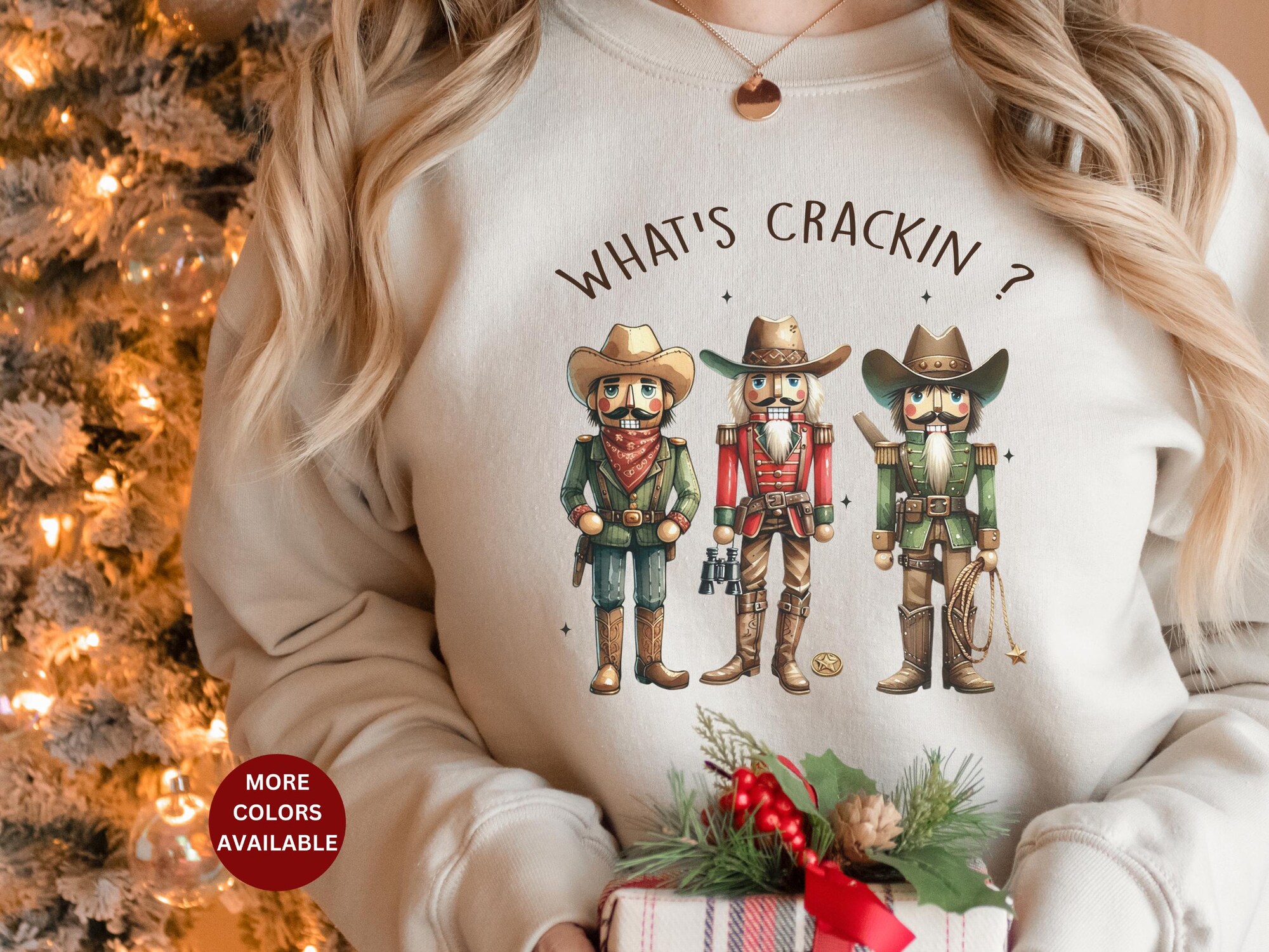 Funny Cowboy Nutcrackers Christmas Sweatshirt Western Nutcrackers Sweatshirt Funny Christmas Sweatshirt What’s Crackin Sweatshirt Country