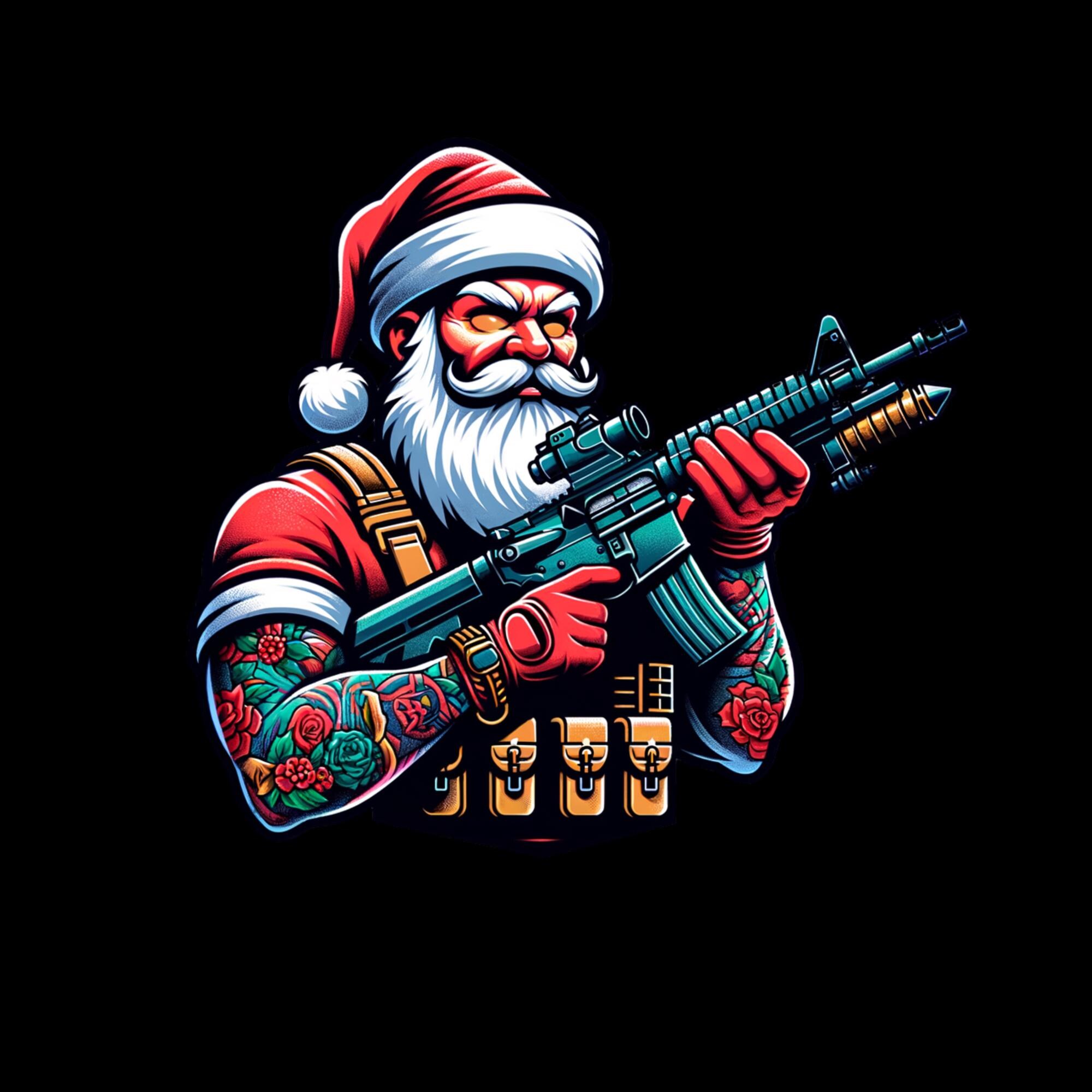 il_2000xN.6354449249_fkk8-1.jpg Awesome Santa Sweater - Christmas Sweater - Men's Christmas Sweater - Ugly Christmas Sweater - Christmas Sweater - Gun Santa Sweater