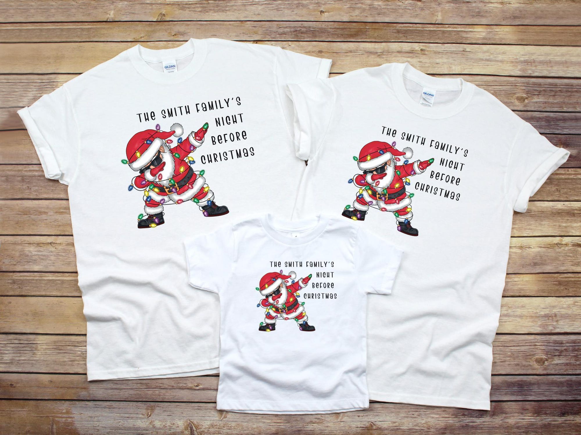 il_2000xN.6354814402_s0tg.jpg Personalized Family Christmas Shirts, Funny Family Christmas T-Shirts, Dancing Santa Family T-Shirt, Custom Dabbing Santa Shirt