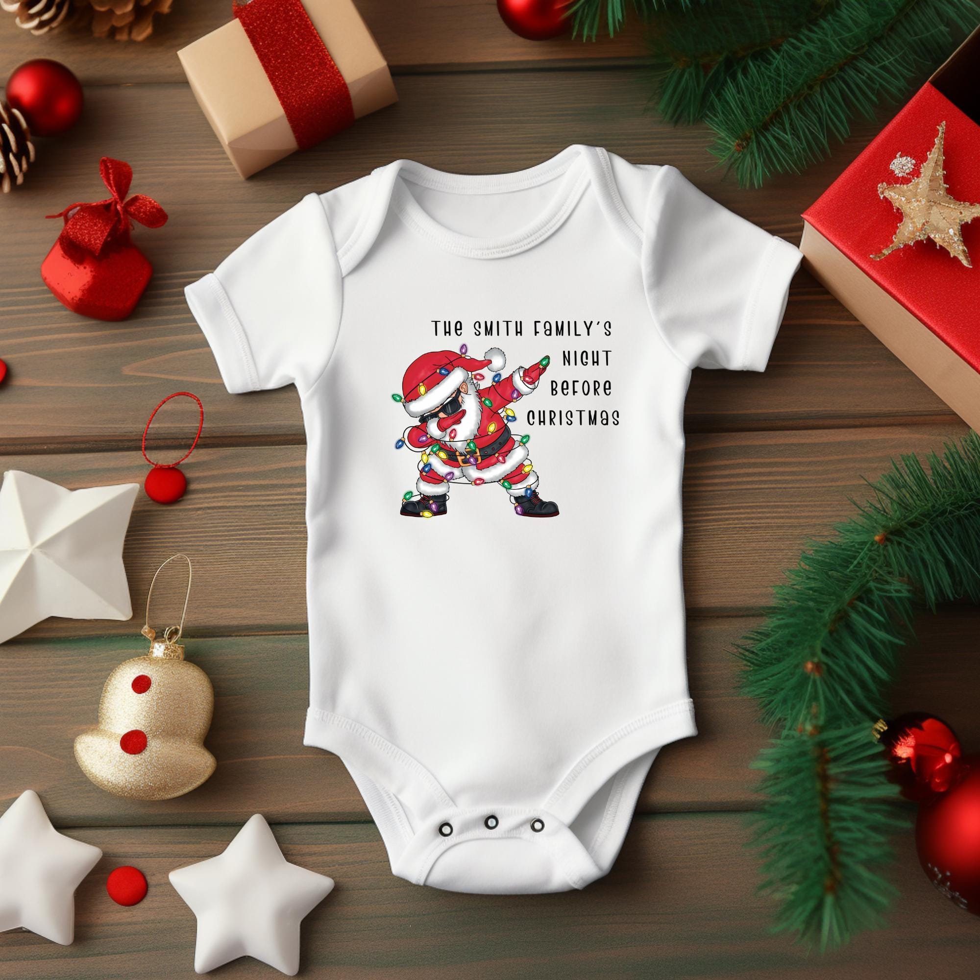 il_2000xN.6354814404_ibg2.jpg Personalized Family Christmas Shirts, Funny Family Christmas T-Shirts, Dancing Santa Family T-Shirt, Custom Dabbing Santa Shirt