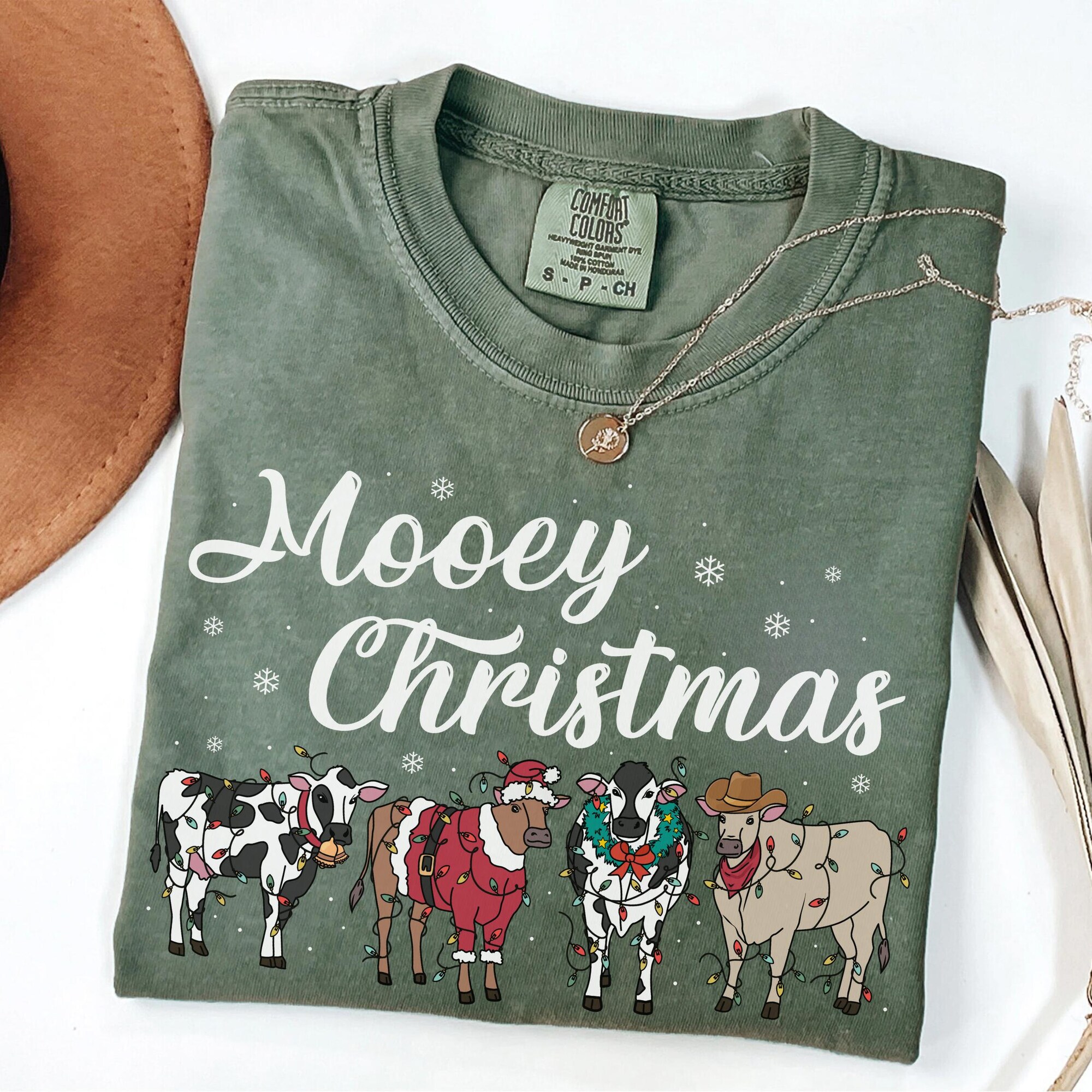 Mooey Christmas Comfort Colors Shirt, Cow Christmas Sweatshirt, Farm Christmas Cow Shirt, Cow Lover Gift, Christmas Farm Animals Shirt Gift