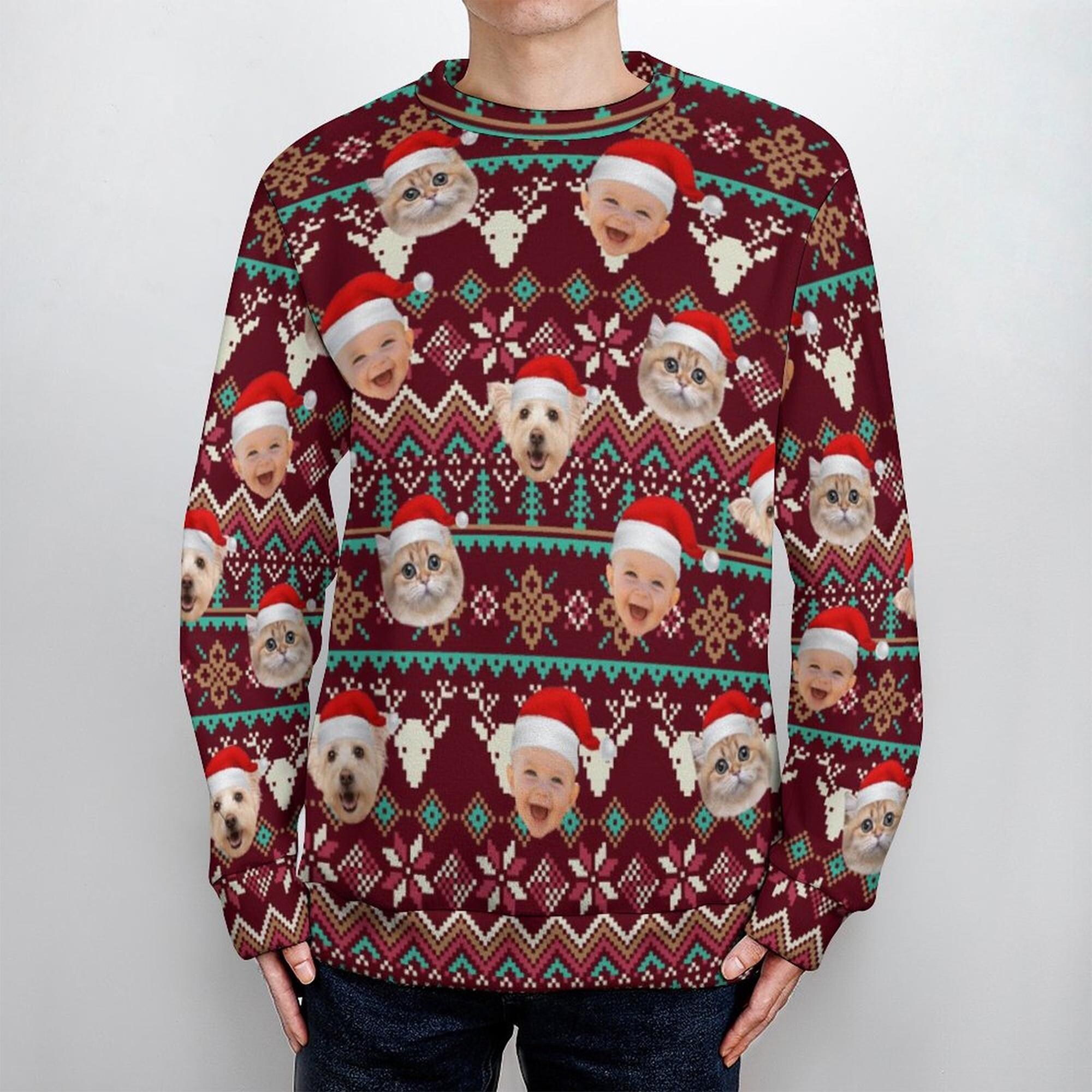 il_2000xN.6356610086_3lvb.jpg Custom Face Christmas Family Xmas,Personalized Ugly Photo Sweaters,Custom Ugly Unisex Sweater,Custom Christmas Gift,Funny Gift for Men Women