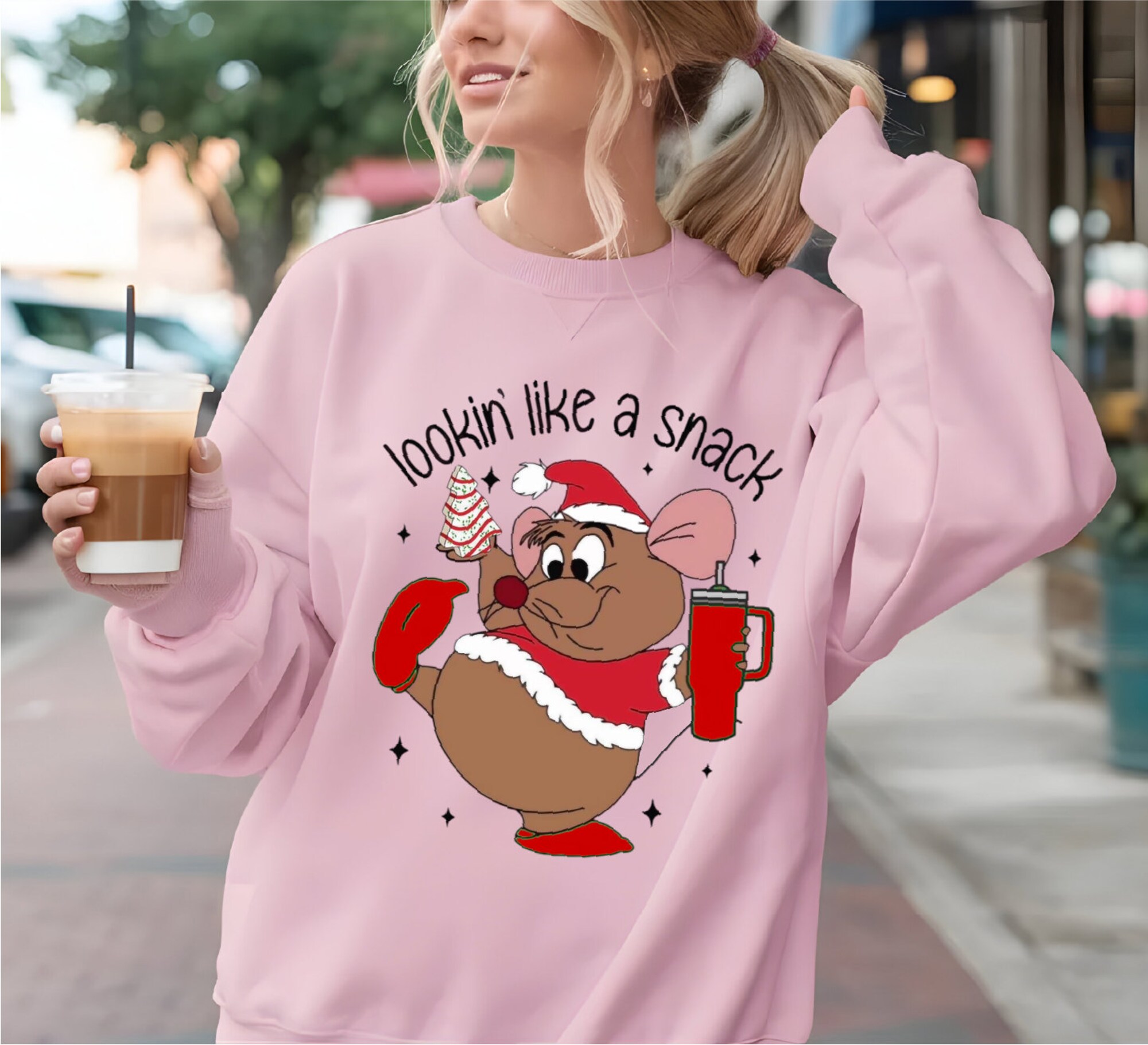 il_2000xN.6358400937_bz7y-1.jpg Cute Gus Gus Sweatshirt, Looking Like A Snack Christmas Sweatshirt, Family Christmas Sweatshirt, Disney Christmas Sweatshirt, CRT093