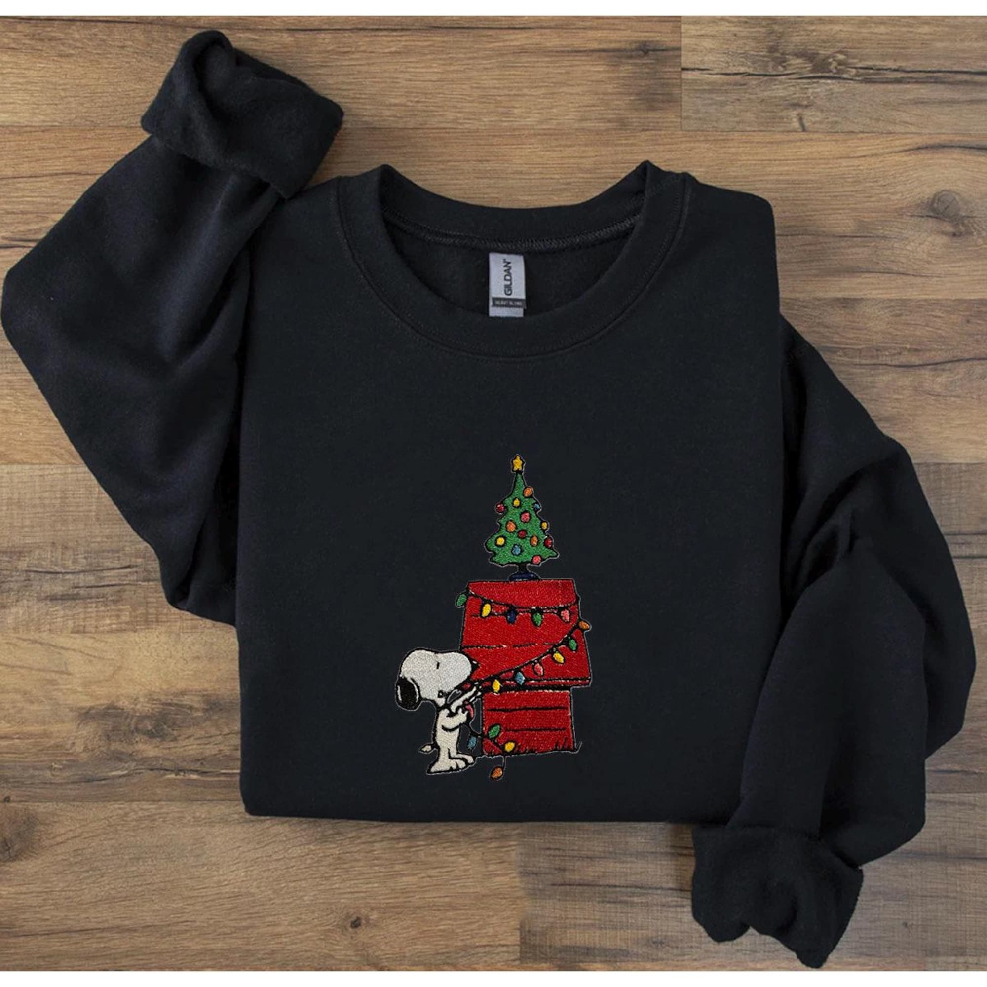 il_2000xN.6359102740_nohl-3.jpg Peanuts Adult Christmas Embroidered Unisex Sweatshirt | Festive Holiday Apparel | Christmas Crewneck | Seasonal Clothing