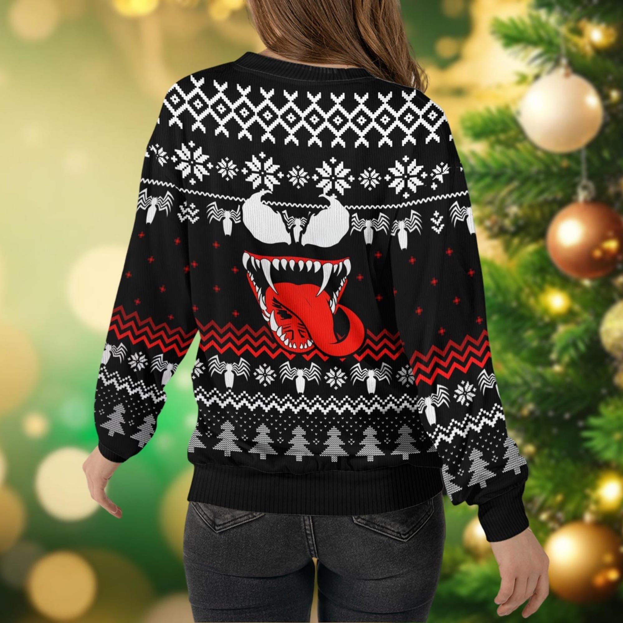 il_2000xN.6359541154_ai8k.jpg Christmas Venom Ugly Sweater, Superhero Movie Holiday Sweater, Spiderman Christmas Sweater, Venom Xmas Sweater For Men Women Kid