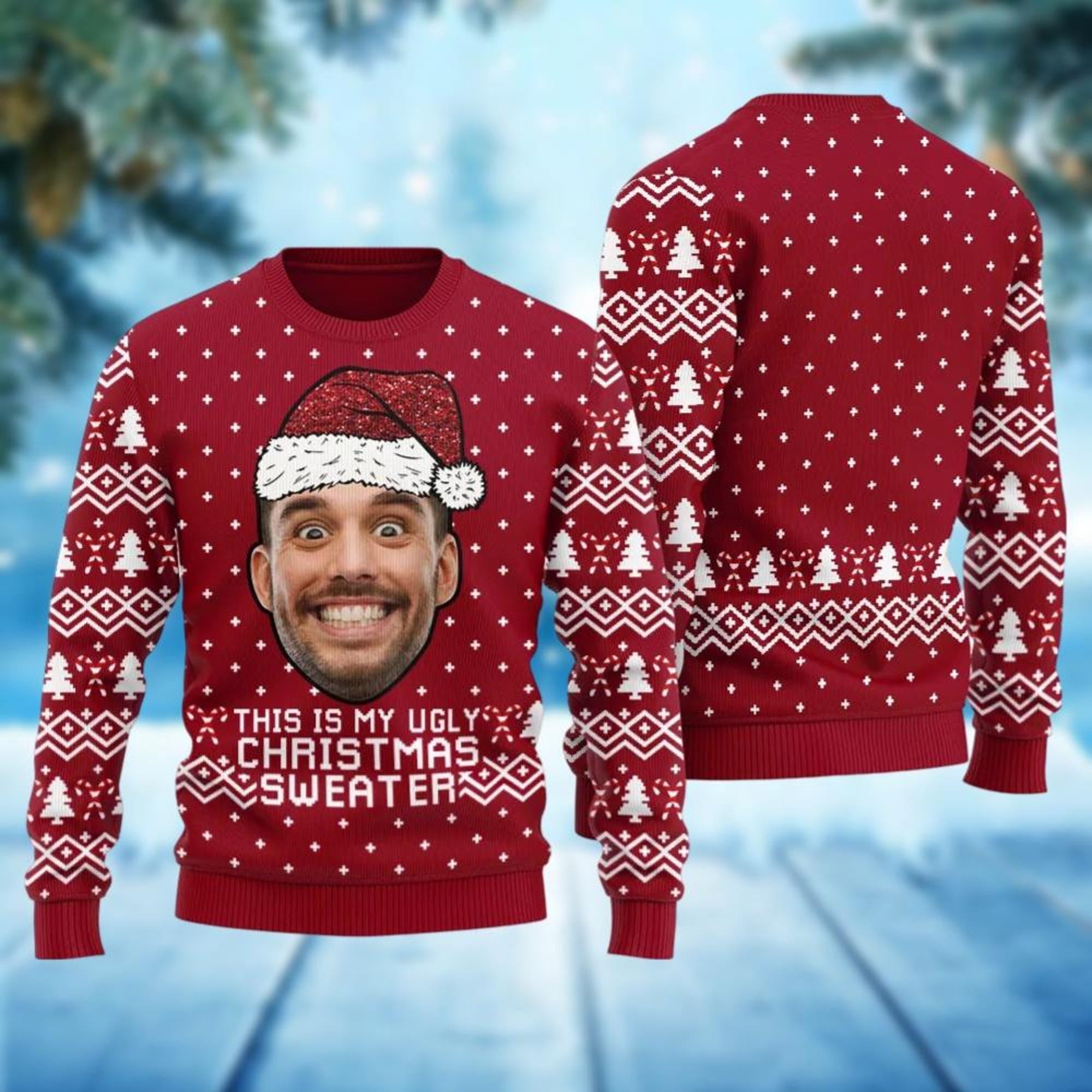 Christmas Custom Face Ugly Sweater, Personalized Photo Xmas Sweater, Custom Face Christmas Sweater, This Is My Ugly Christmas Sweater