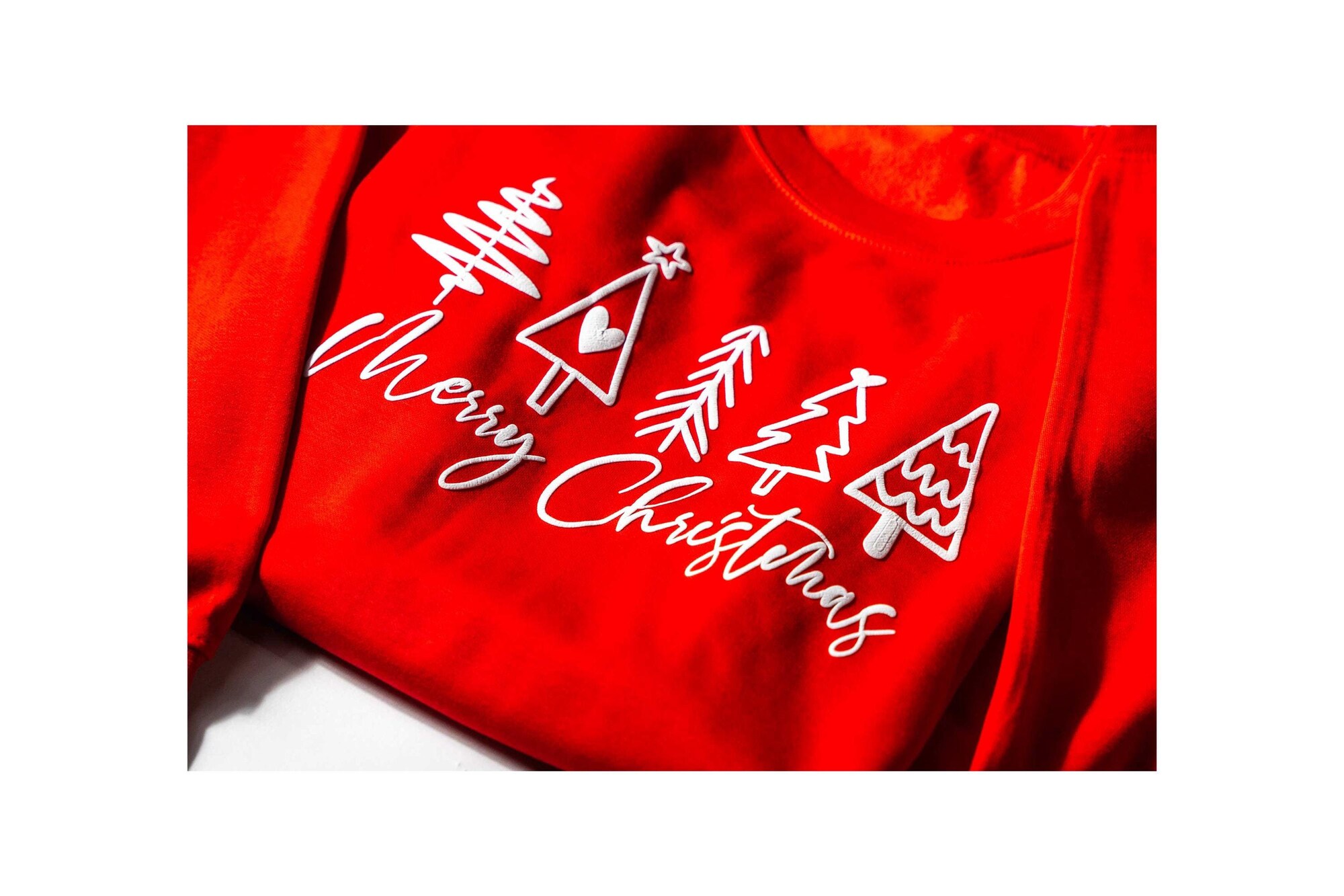 Merry Christmas Puff Sweatshirt, Embossed Merry Christmas Shirt, Merry Christmas Shirt, Christmas Women Shirt,Christmas Tree Puff Sweatshirt