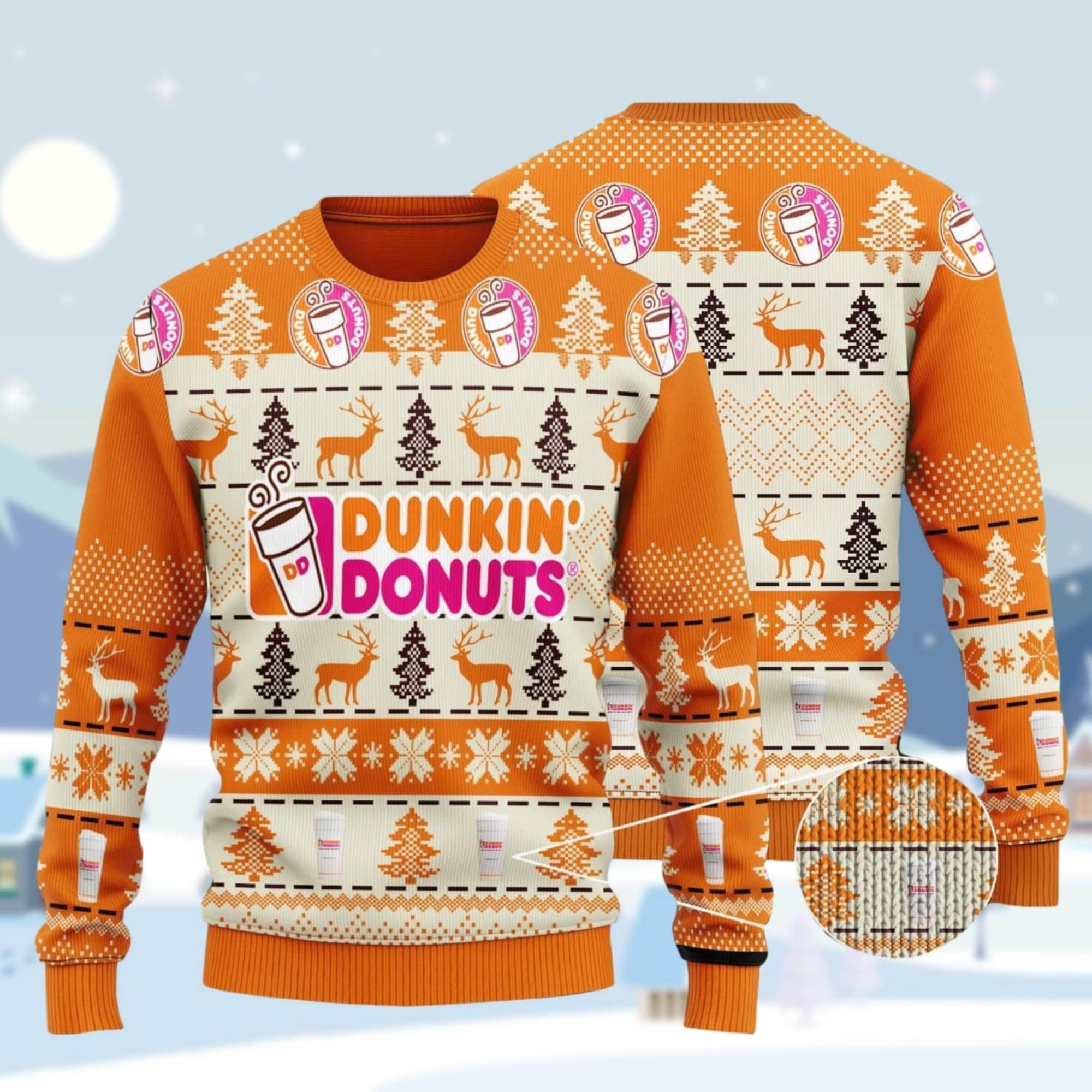 Christmas Dunkin Donuts Ugly Sweater, Coffee Lover Ugly Christmas Sweater, Just Donut Sweater, Dunkin Donuts Gift, Christmas Party Gift