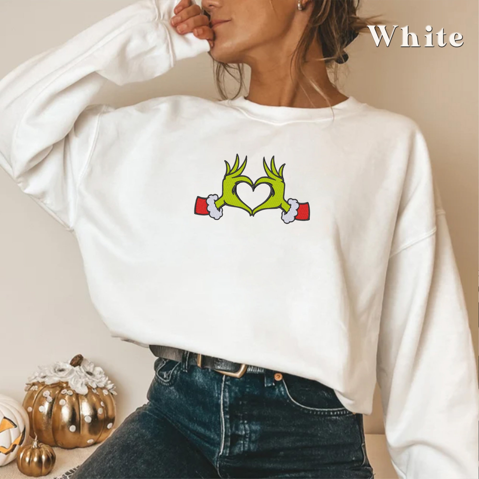 il_2000xN.6366708573_kvw0-1.jpg Embroidered Grinch Christmas Heart Sweatshirt, Grinch Love Sweatshirt, Christmas Grinch Crewnecks, Christmas Family 2024 Sweatshirts
