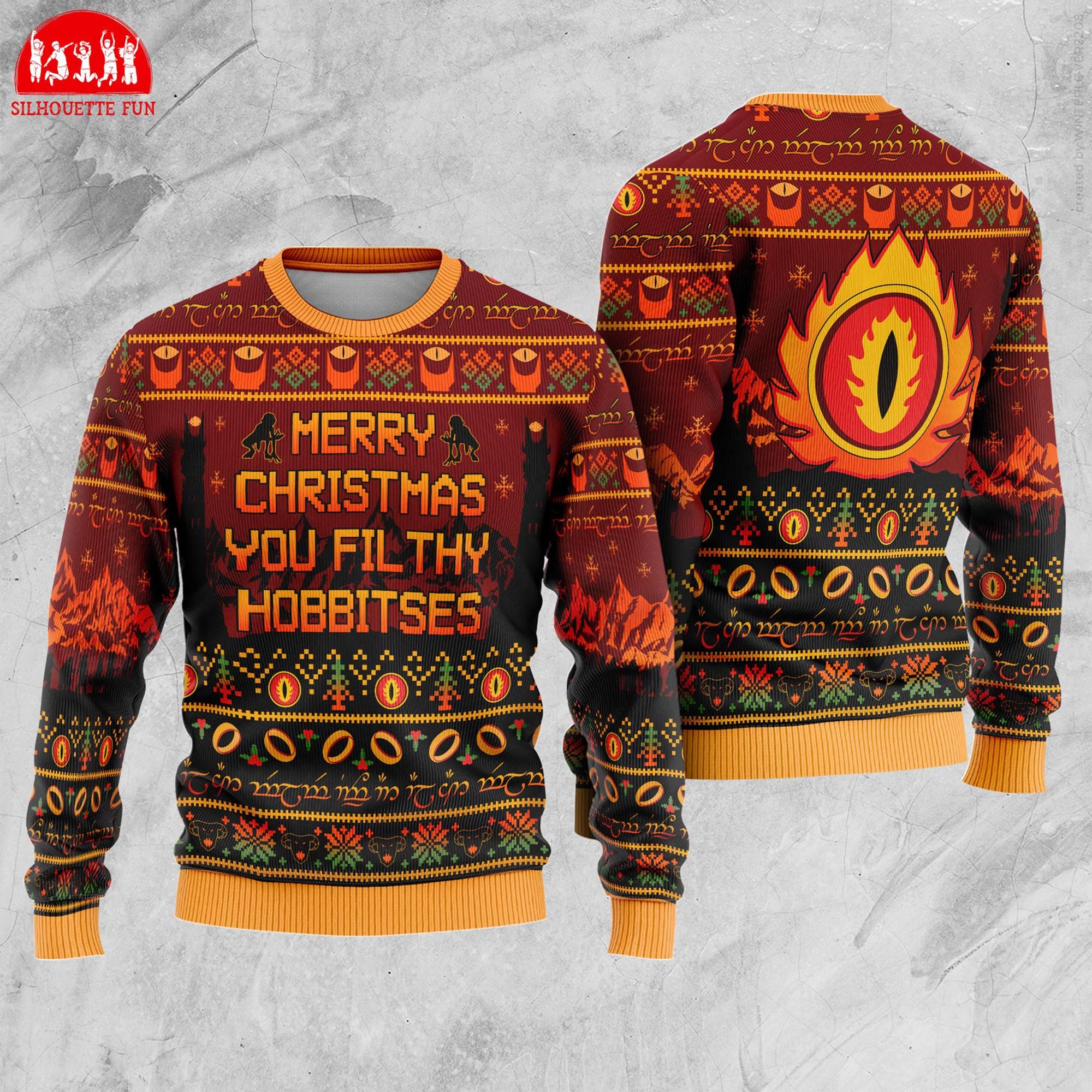 Merry Christmas You Filthy Hobbitses Ugly Christmas Sweater, Lord of the Rings Ugly Sweater, Ugly Christmas Sweater, Xmas Gifts