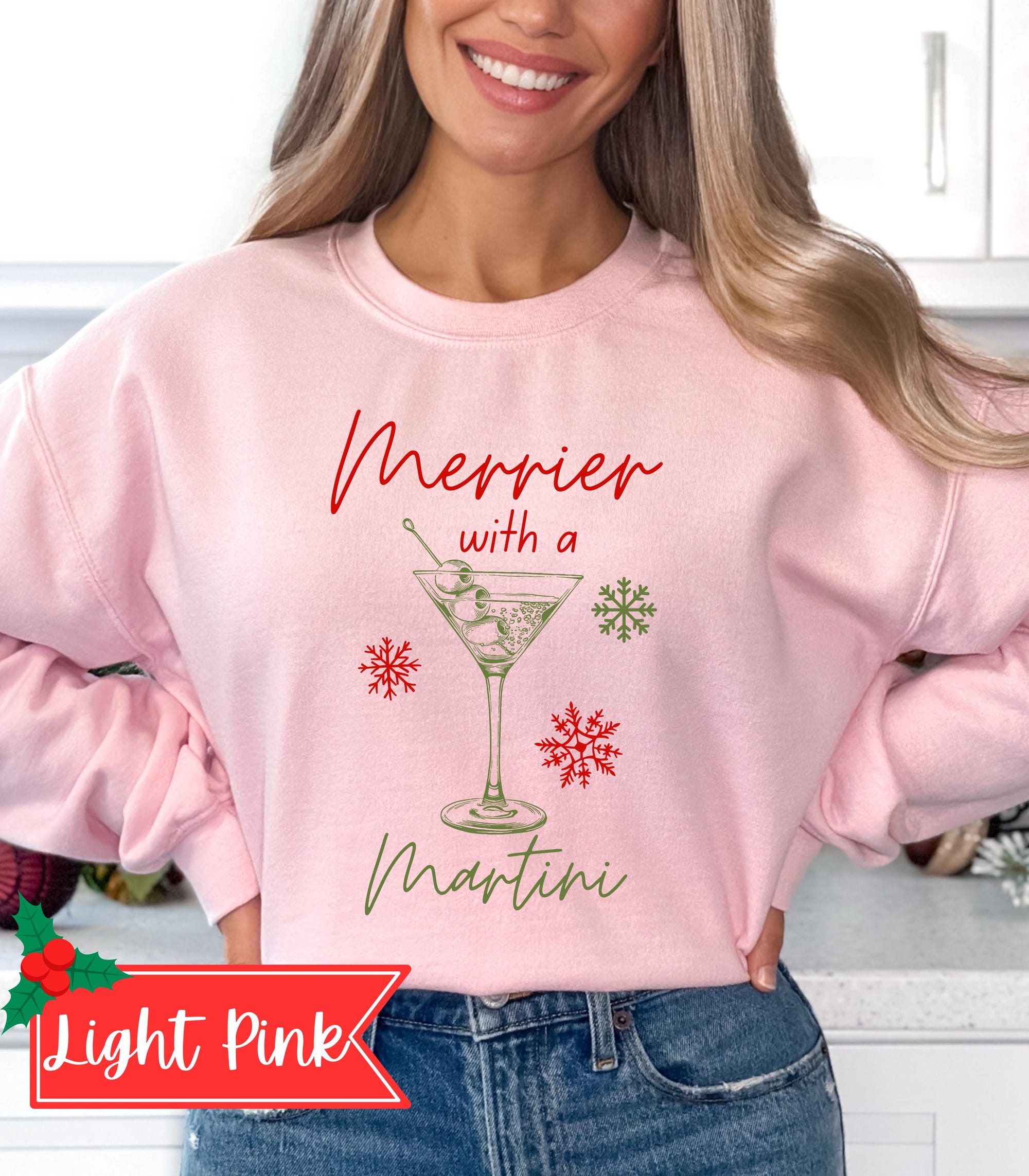 il_2000xN.6368712234_mu3o-3.jpg Merrier with a Martini Sweatshirt | Cozy Holiday Apparel | Festive Gift | Margarita Christmas |