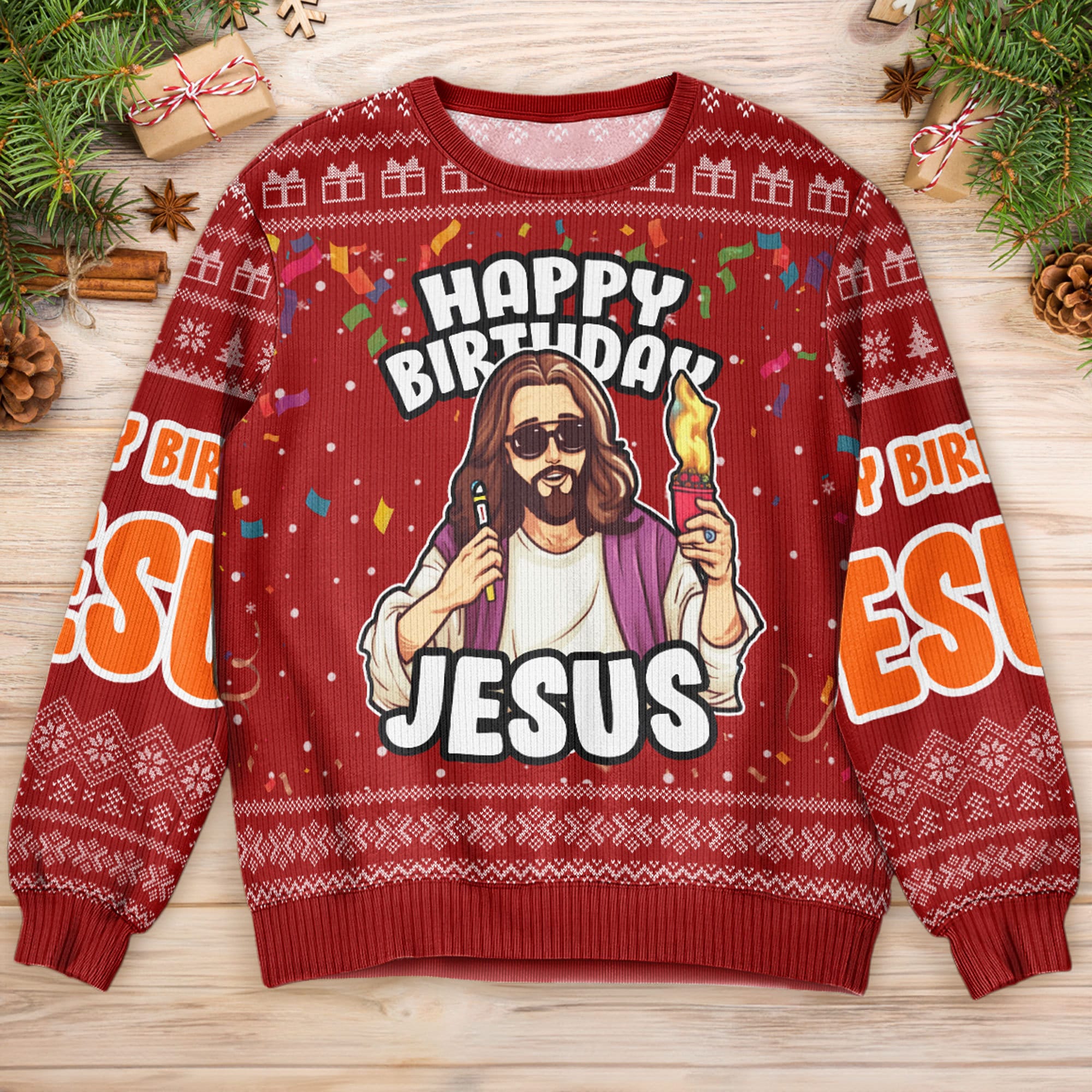 il_2000xN.6370834723_bsgp-1.jpg Go Jesus It's Your Birthday Ugly Christmas Sweater: Christian Gift