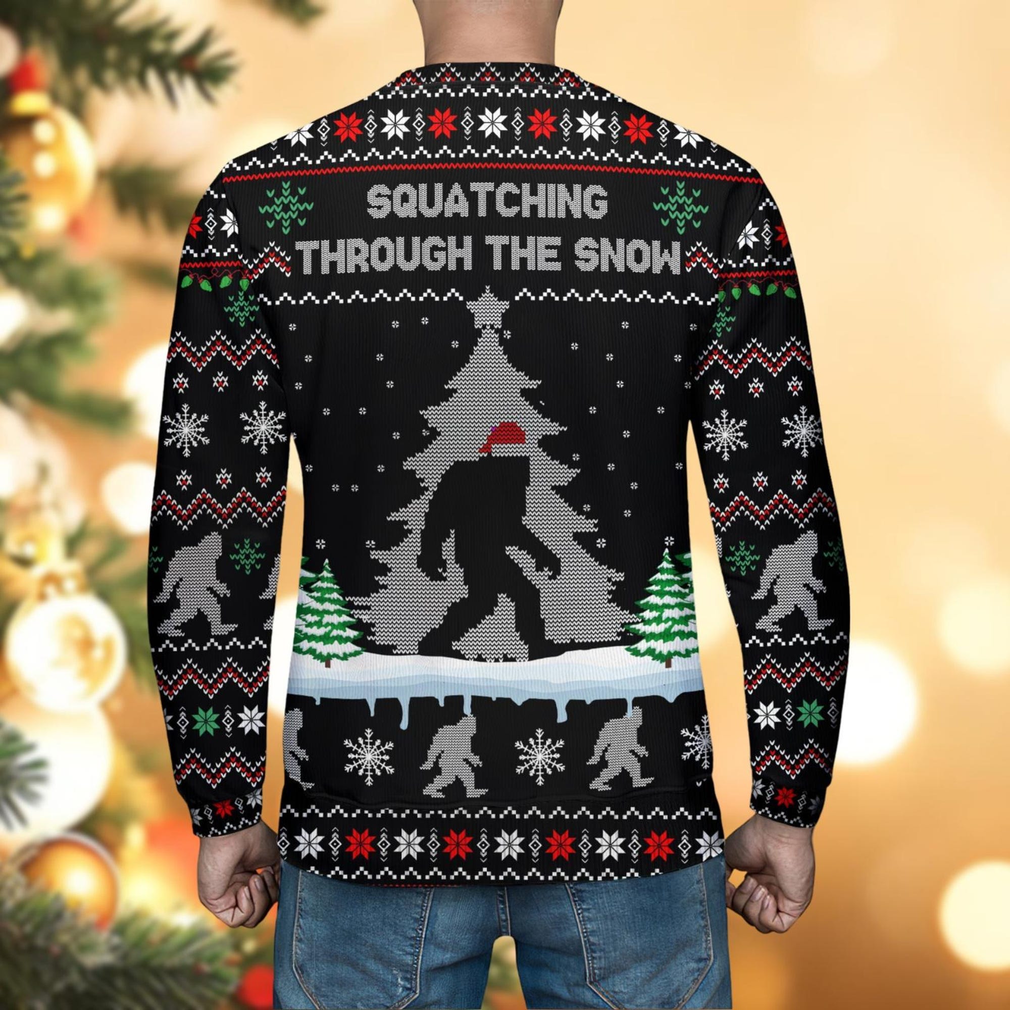 il_2000xN.6370942287_jgqz.jpg Christmas Bigfoot Ugly Sweater, Squatching Through The Snow Sweater, Bigfoot Santa Xmas Sweater, Holiday Sweater, Animal Lover Gift
