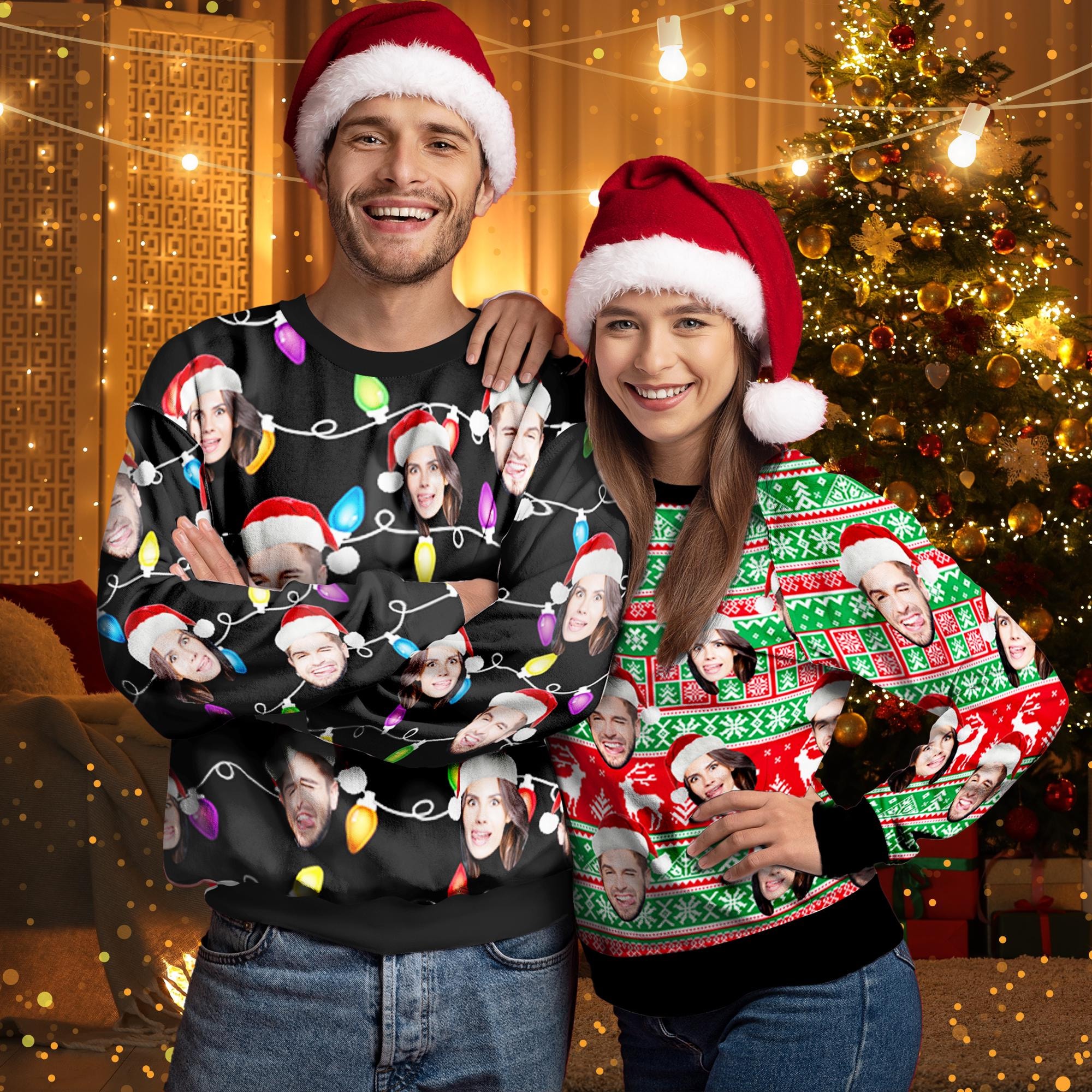 Custom Face Ugly Christmas Sweatshirt: Personalized Photo Crewneck Hoodie