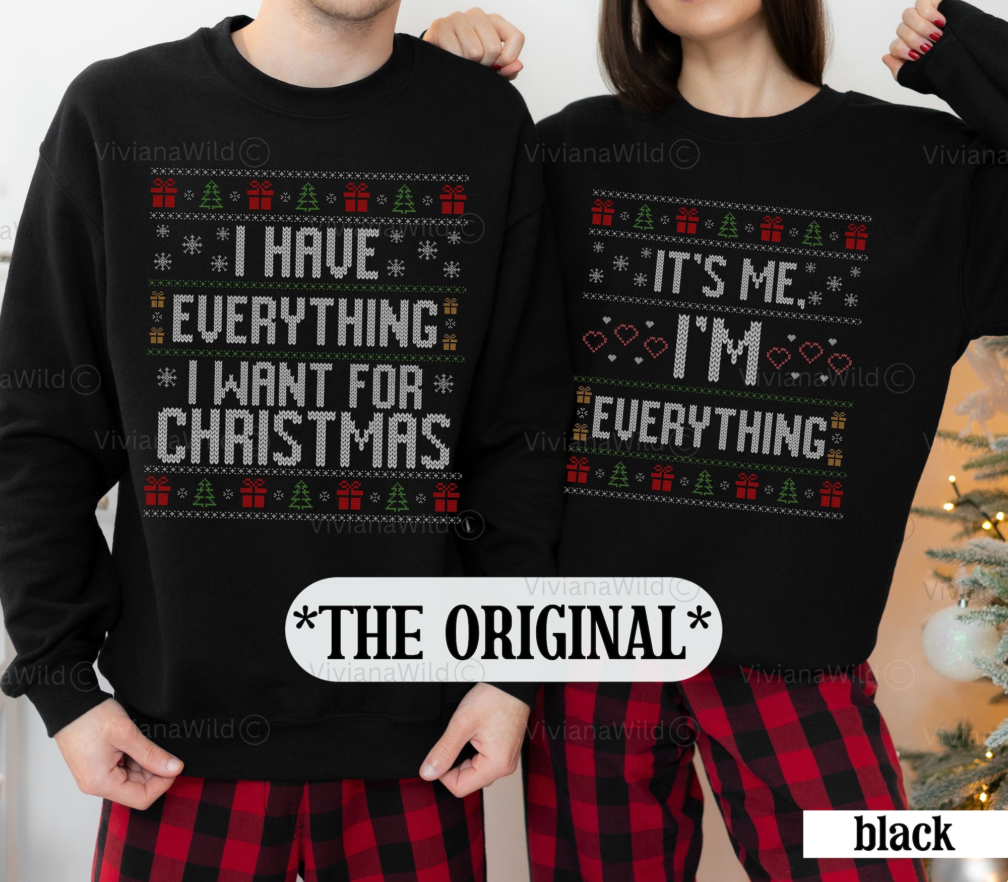Ugly Christmas Sweater Couple, Funny Ugly Matching Christmas Sweater, I Have Everything I Want Couples Christmas Sweater, Funny xmas gift