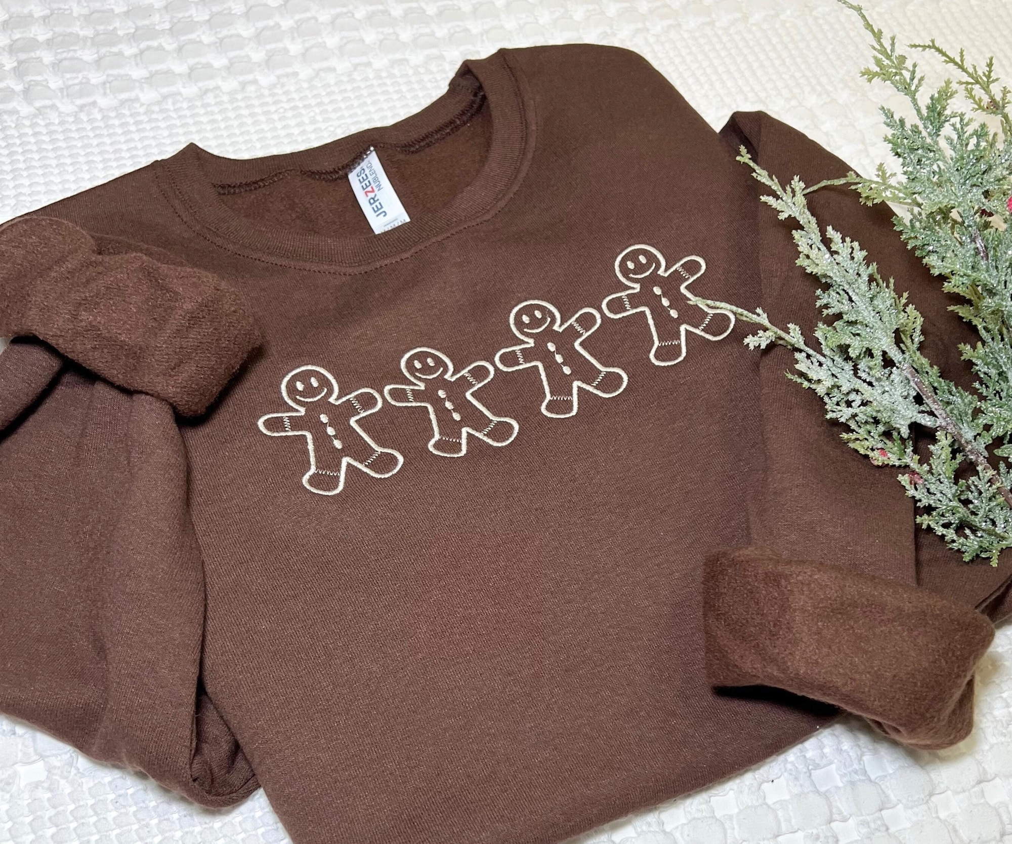 Gingerbread Men Embroidered Pullover, Gingerbread Sweater, Holiday Gift, Christmas Party, Gingerbread Hoodie, Holiday Crewneck, Xmas Gift