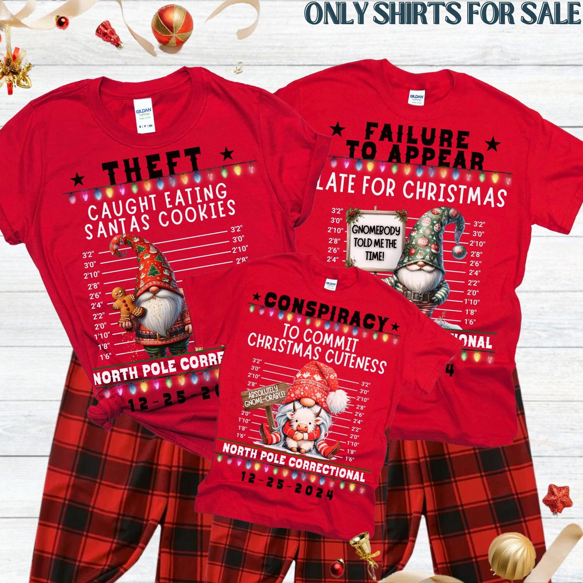 Family Christmas Gnome Pajamas, Matching Holiday Pajamas for Family, Christmas PJs, Family Christmas Shirts, Funny Christmas Gnome Tee’s