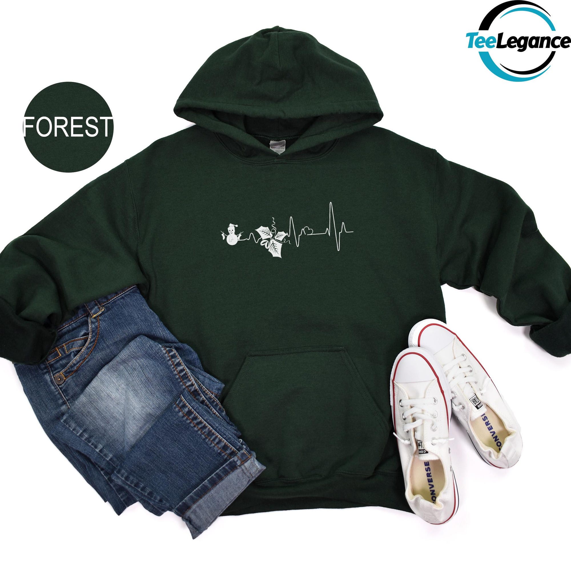 il_2000xN.6373889971_bipq-1.jpg Heartbeat Christmas Sweatshirt, Christmas Nurse Sweatshirt, Snowman Sweatshirt, Nurse Christmas Hoodie