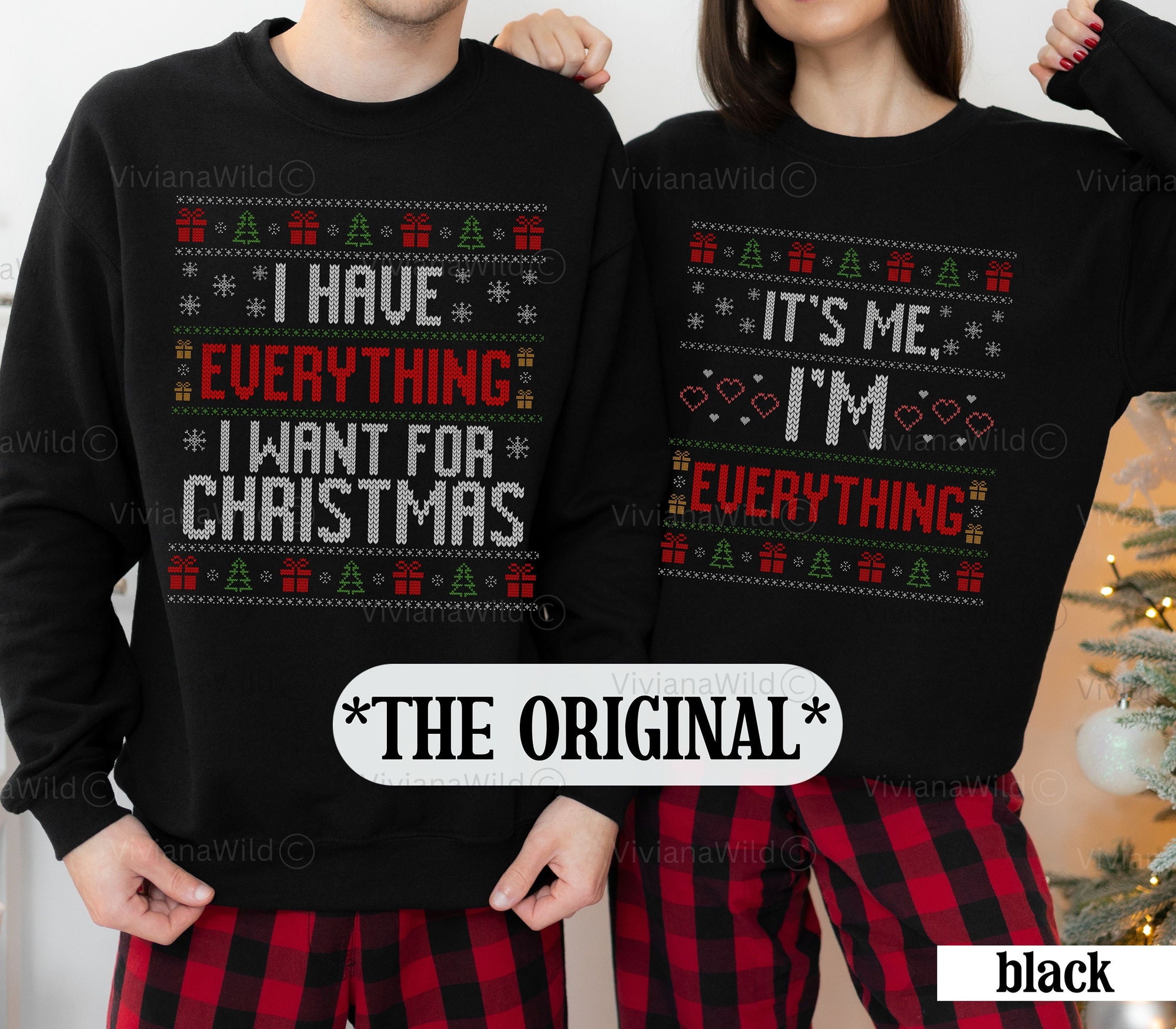Ugly Christmas Sweater Couple, Funny Ugly Matching Christmas Sweater, I Have Everything I Want Couples Christmas Sweater, Funny xmas gift