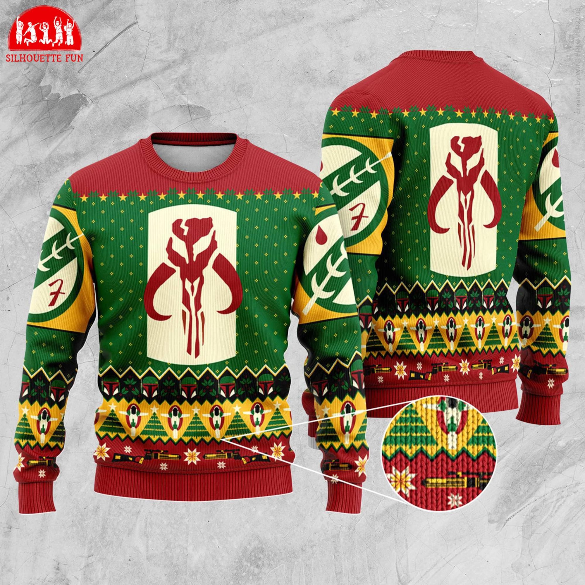 The Mandalorian Ugly Christmas Sweater, Mando Boba Fett Christmas Sweater, Starwars Chirtsmas Sweater, Galaxy’s Edge Christmas Party