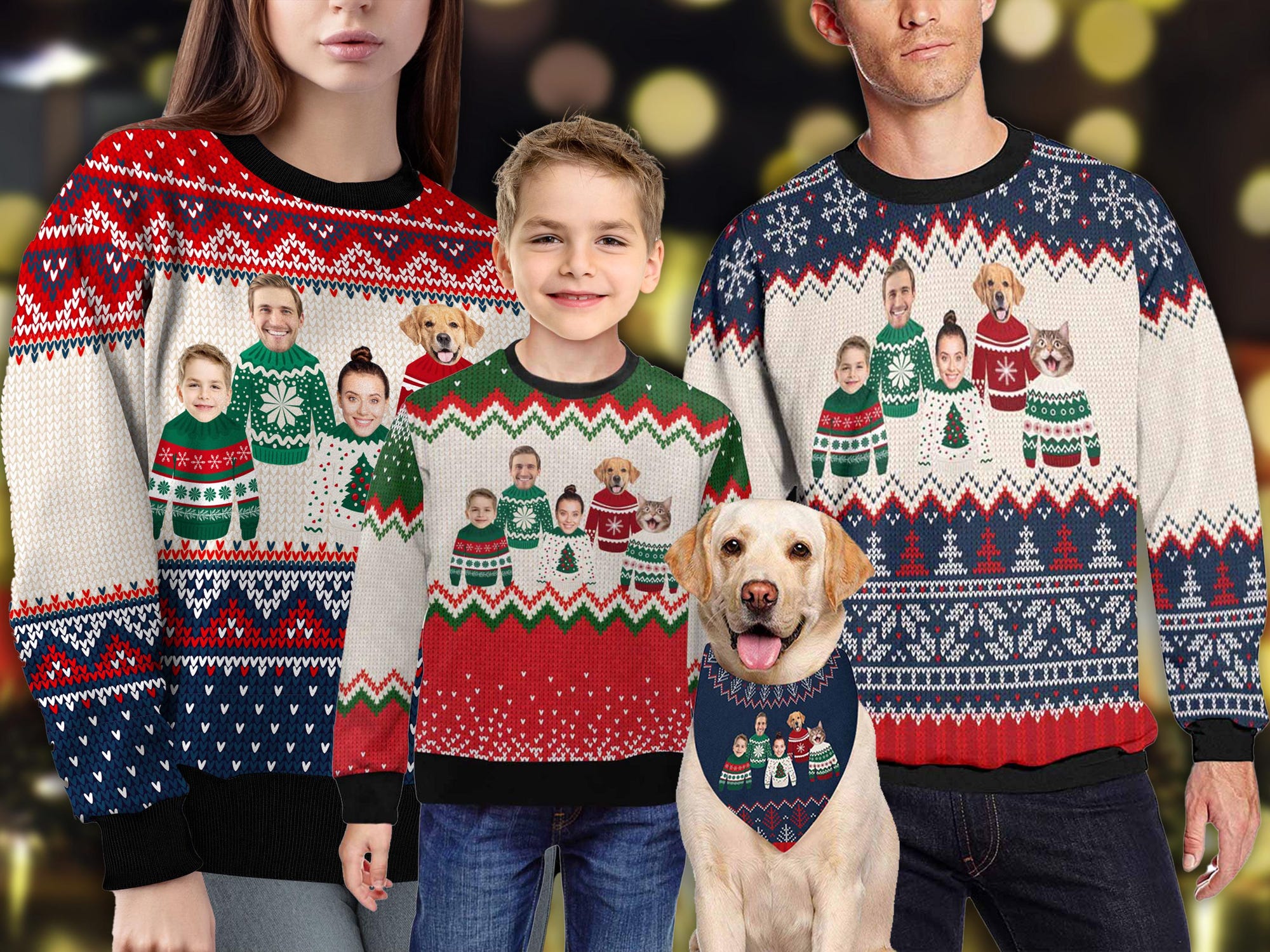 Custom Face Ugly Christmas Sweater: Personalized Photo Crewneck Gift